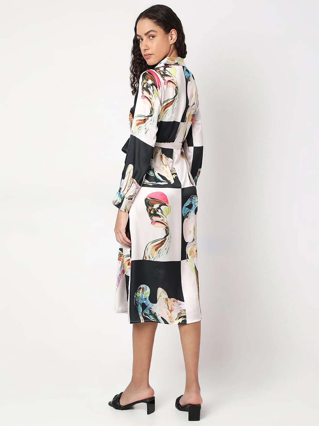 Off-White Printed Shirt Dress - Image 4