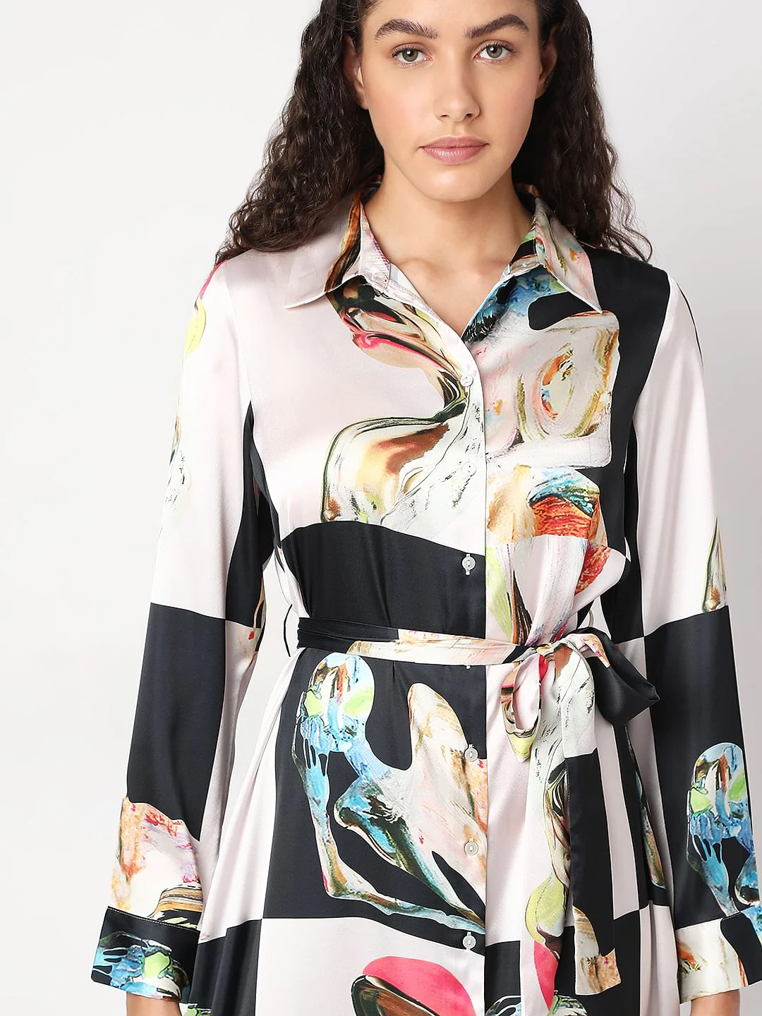 Off-White Printed Shirt Dress - Image 5