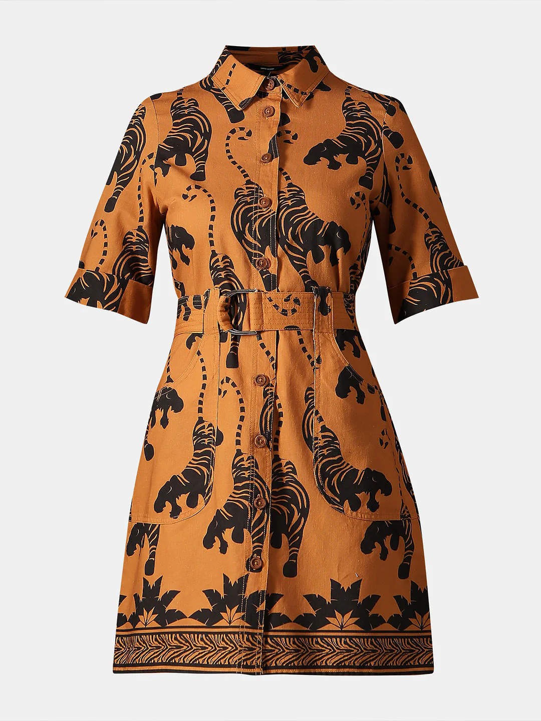 Disney Brown Printed Mini Shirt Dress - Image 7