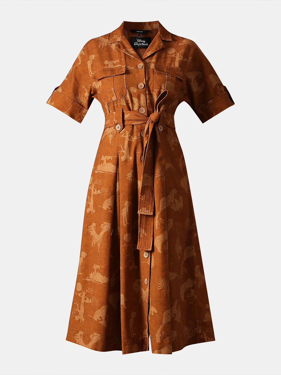 Disney Brown Printed Midi Dress - Image 7