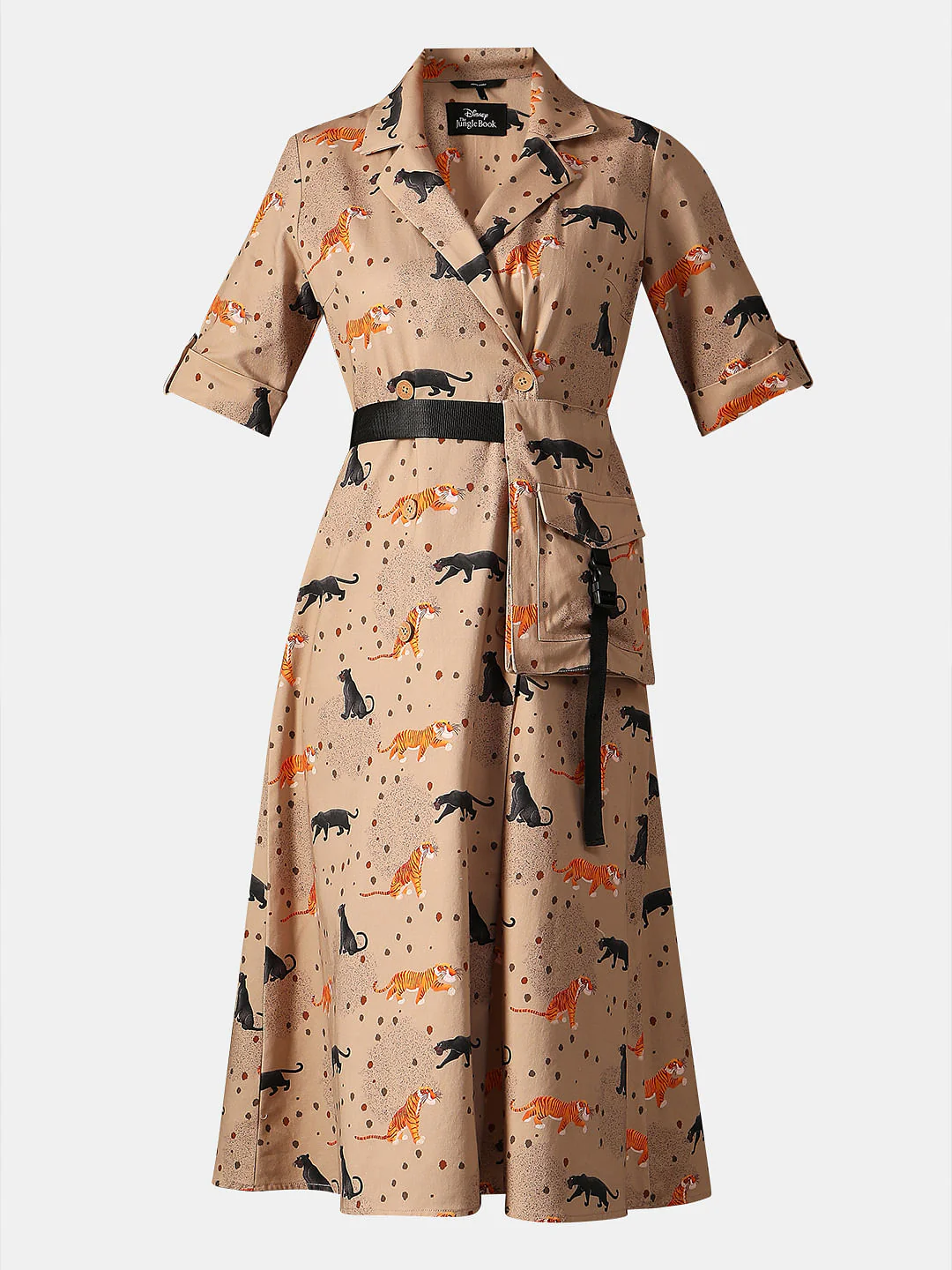 Disney Beige Printed Front Wrap Dress - Image 7