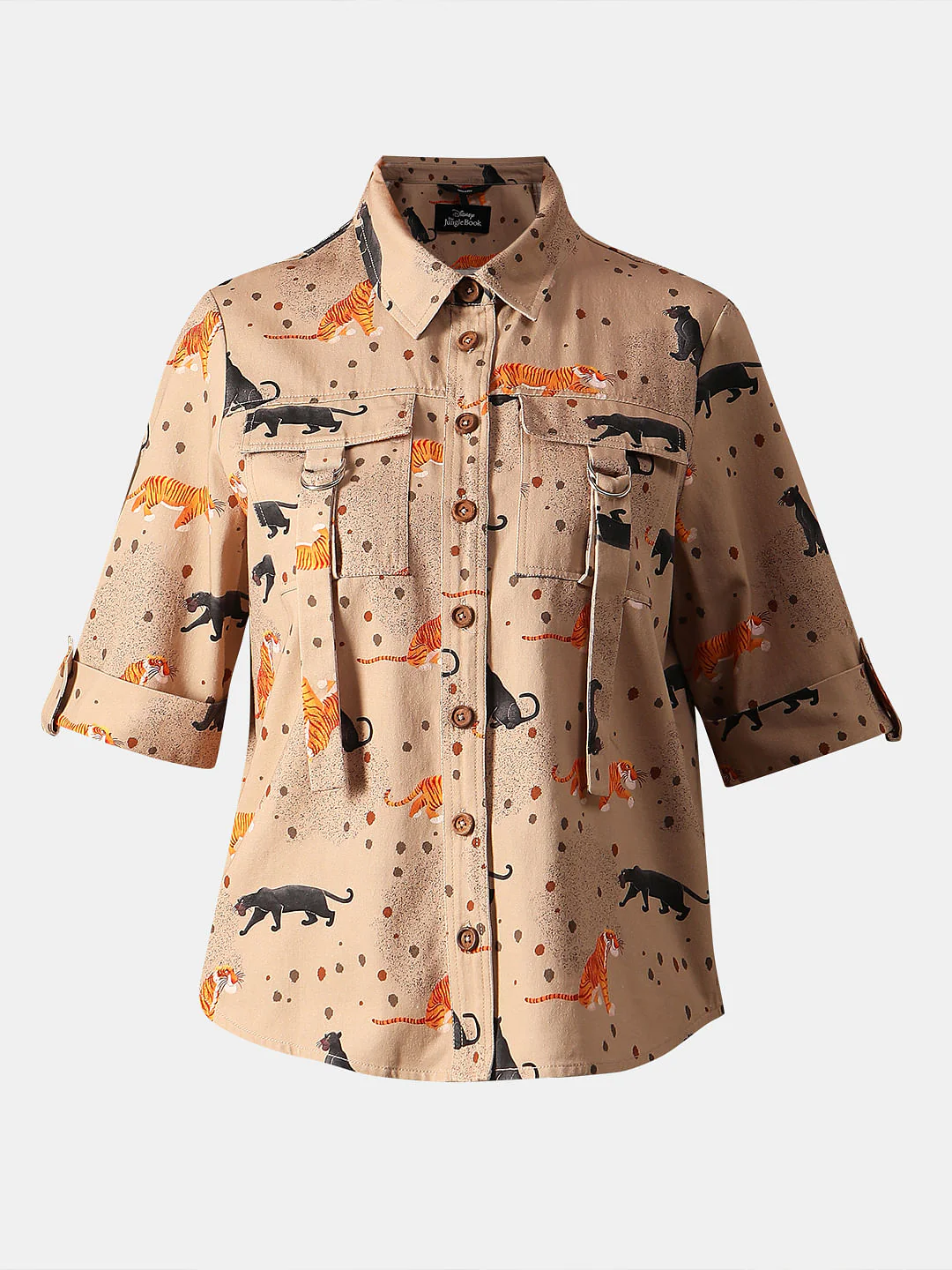 Disney Beige Animal Print Shirt - Image 7