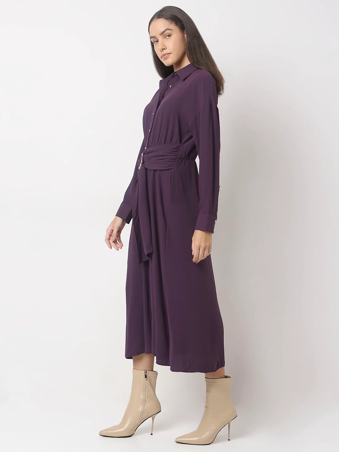 Plum Shirt Dress - Image 3