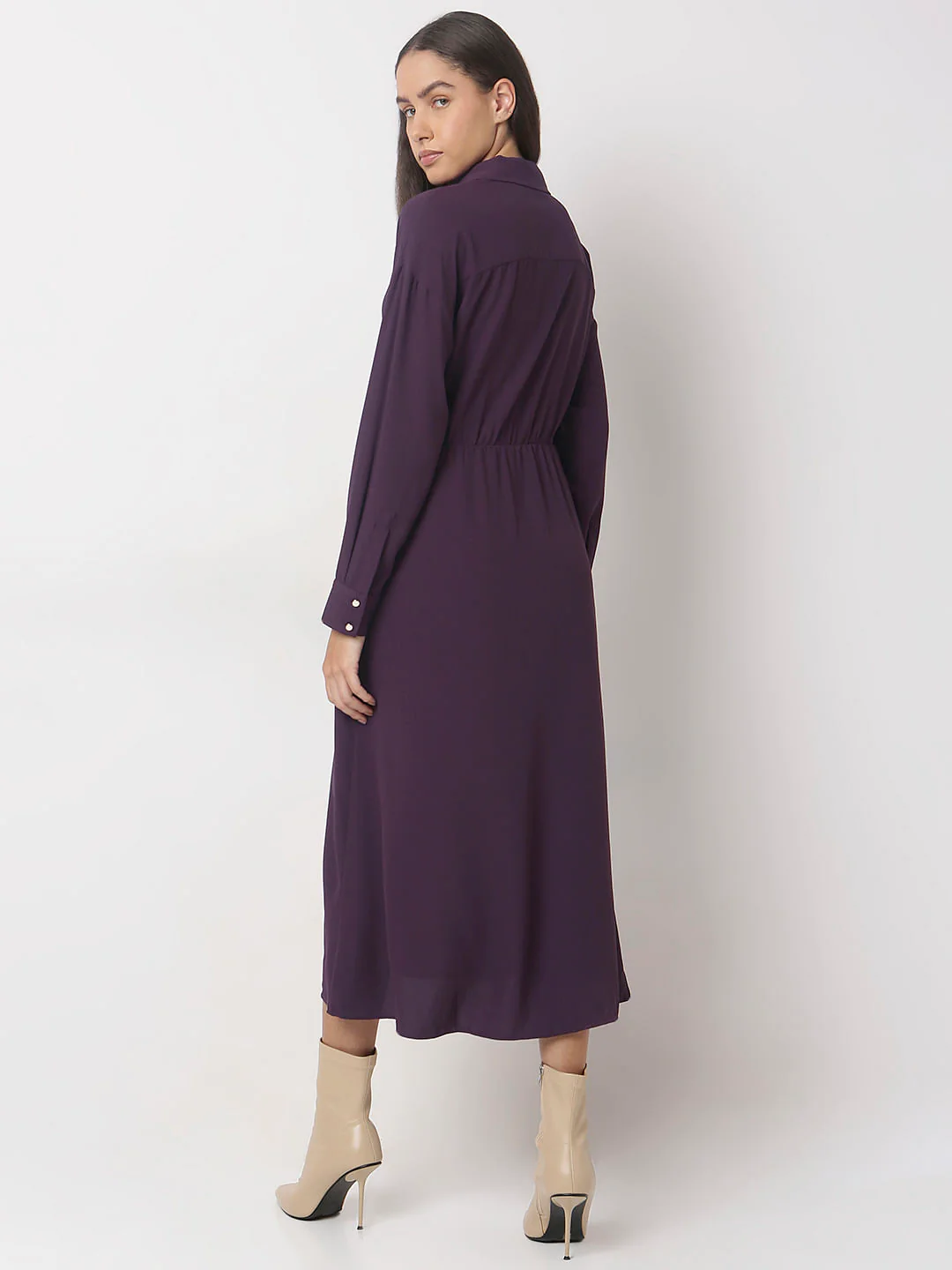 Plum Shirt Dress - Image 4