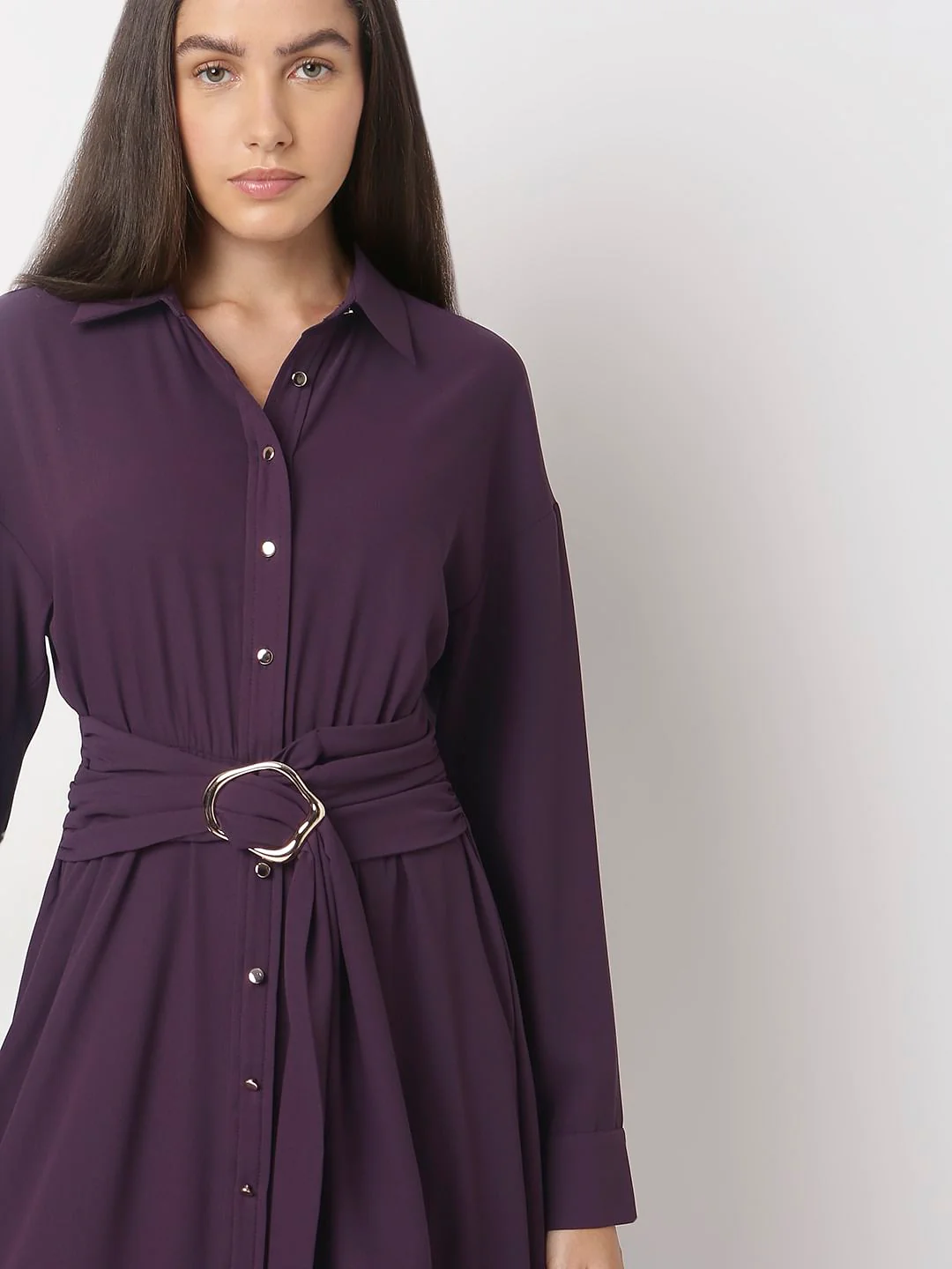 Plum Shirt Dress - Image 5