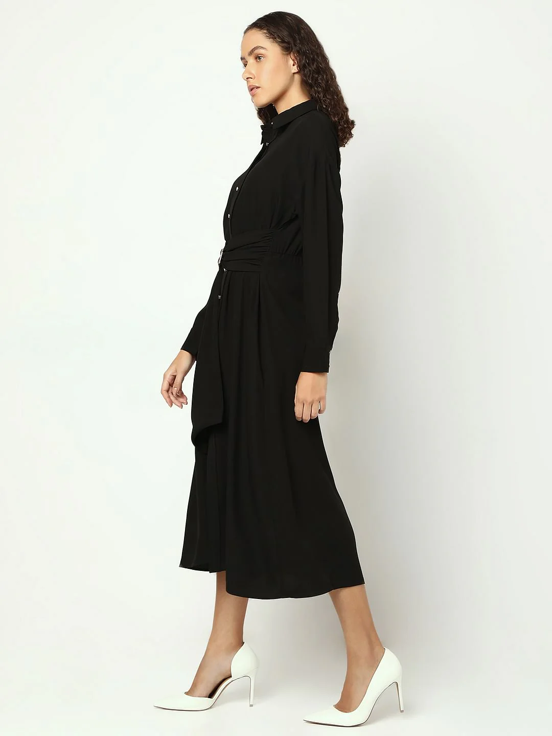 Black Shirt Dress - Image 3