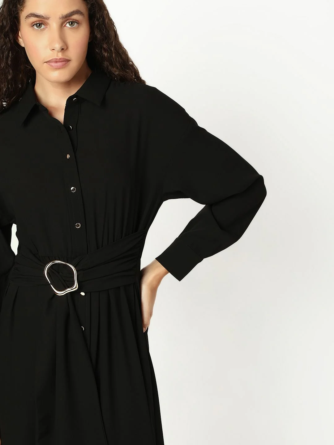 Black Shirt Dress - Image 5