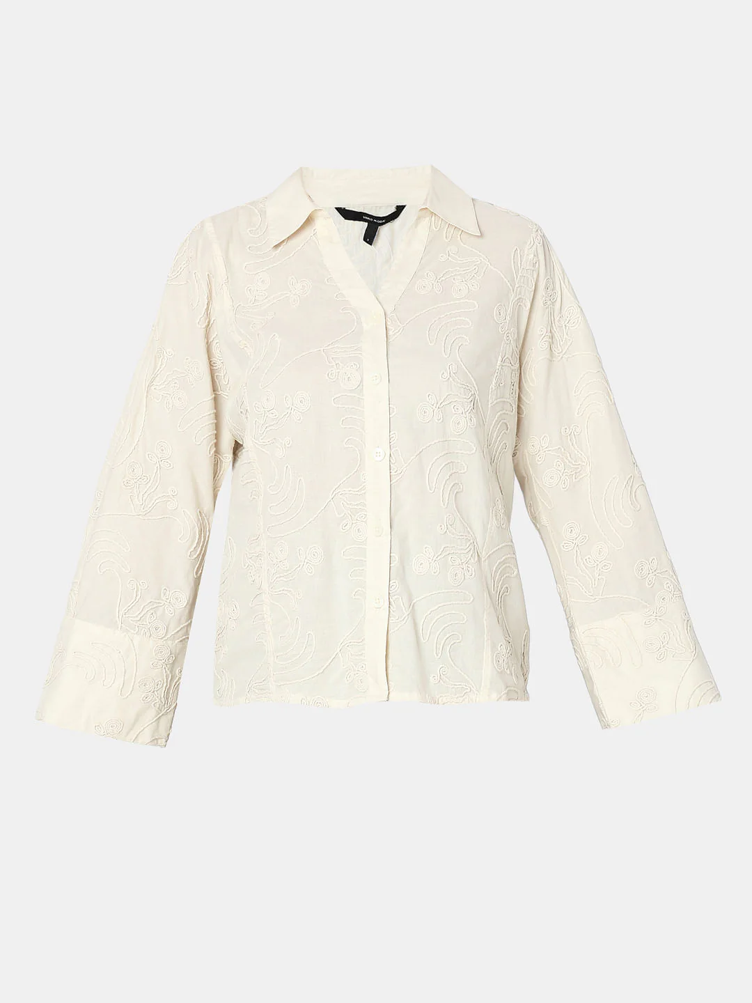 Off-White Embroidered Cotton Shirt - Image 7