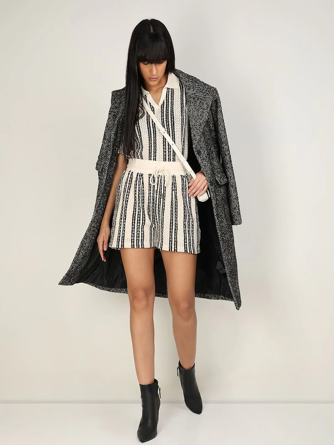 Off-White High Rise Co-Ord Set Shorts