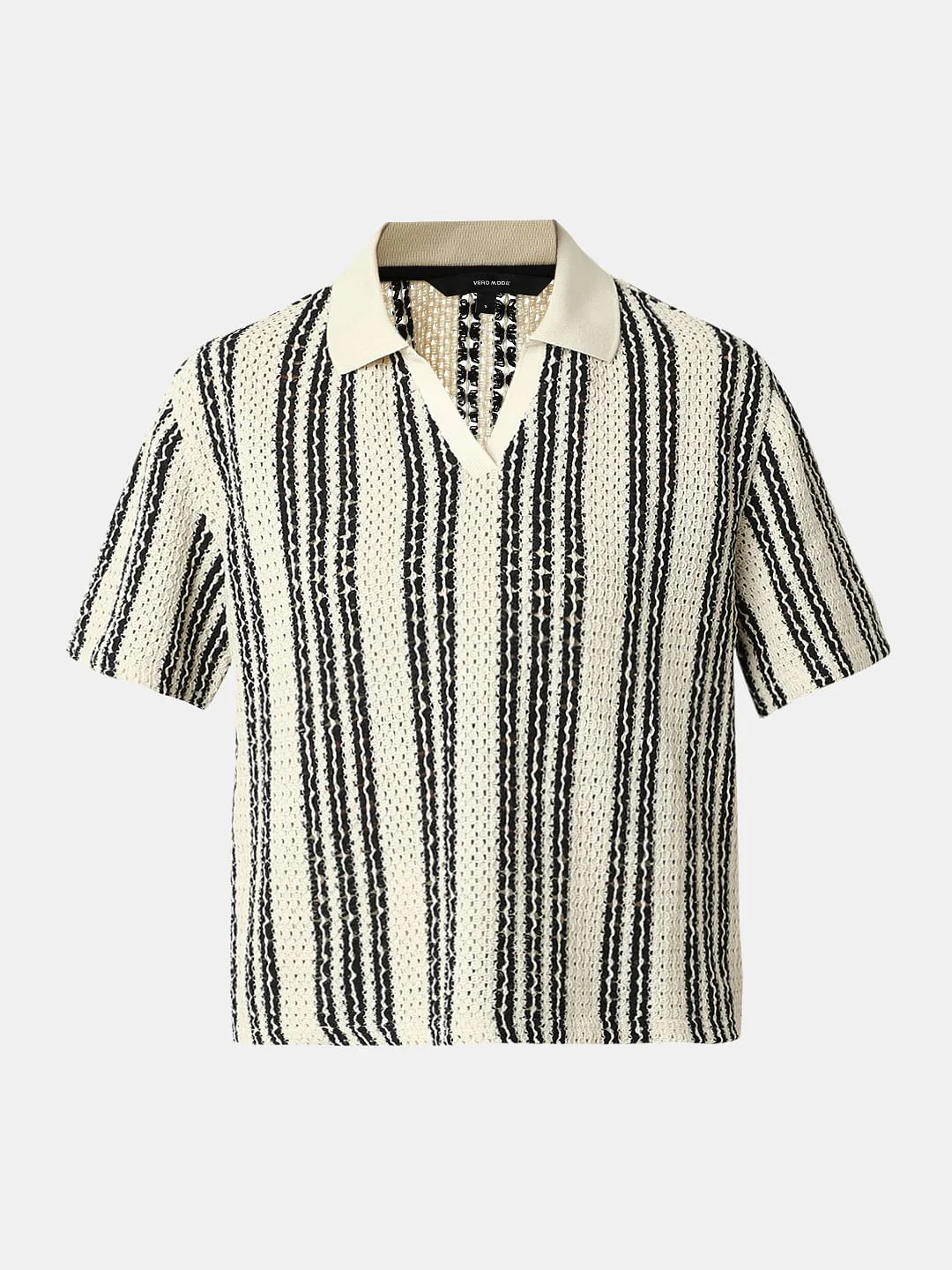 Beige Vertical Stripe Co-Ord Set T-Shirt - Image 7