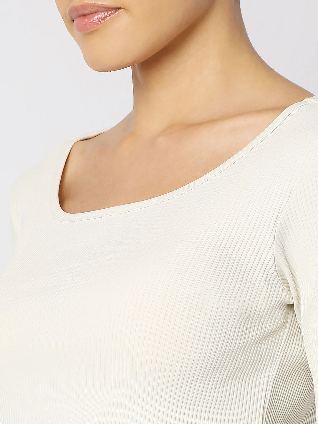 Off-White Ribbed Knitted Top - Image 8