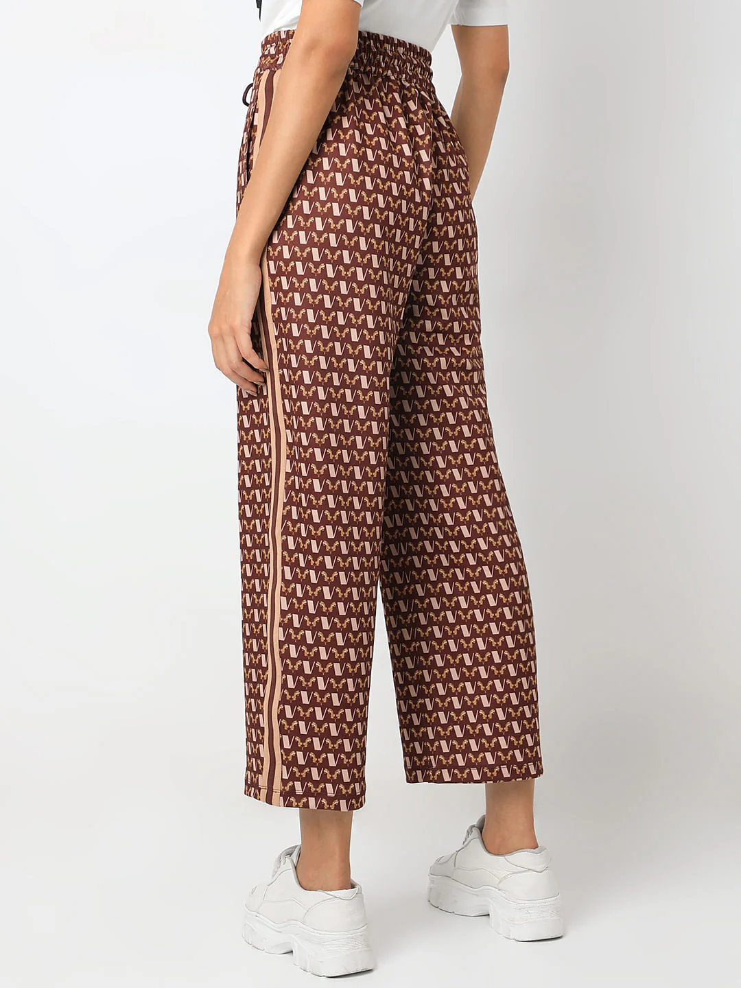 Brown Abstract Print Co-Ord Set Pants - Image 4