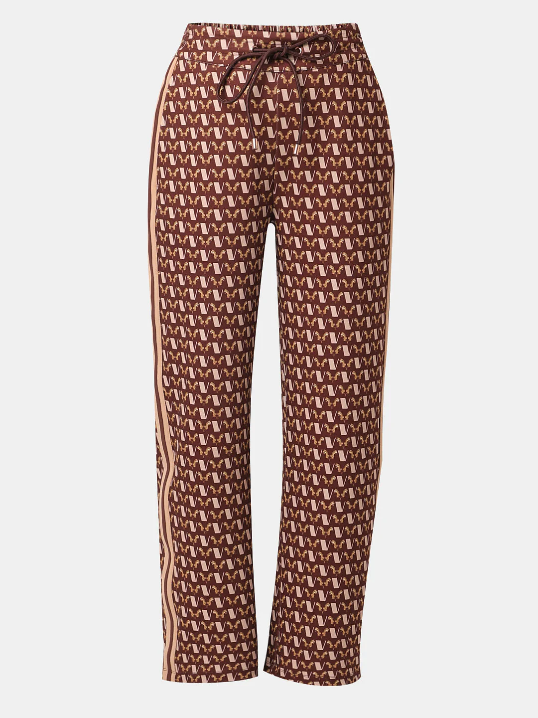 Brown Abstract Print Co-Ord Set Pants - Image 7