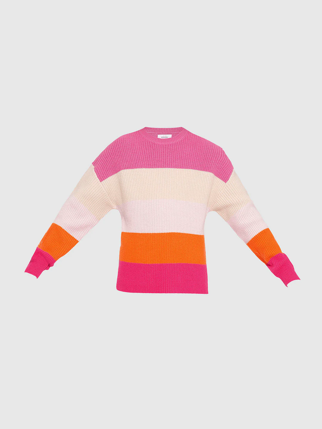 Girls Pink Colourblocked Pullover - Image 6