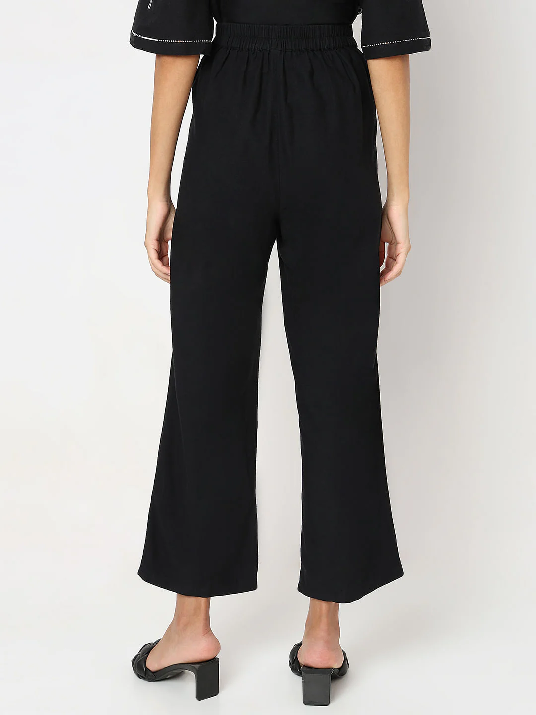 Black Embroidered Co-Ord Set Pants - Image 4