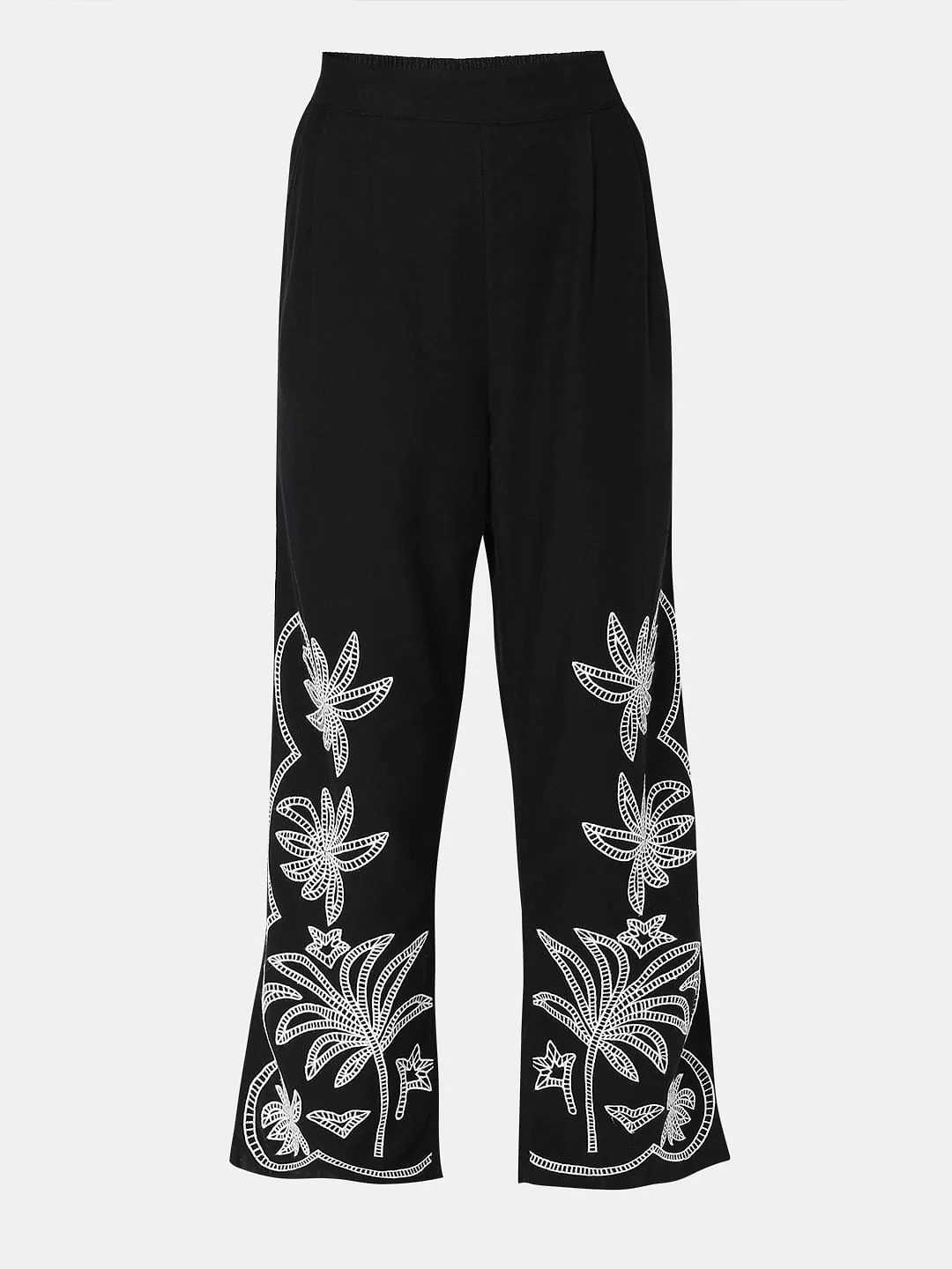 Black Embroidered Co-Ord Set Pants - Image 7