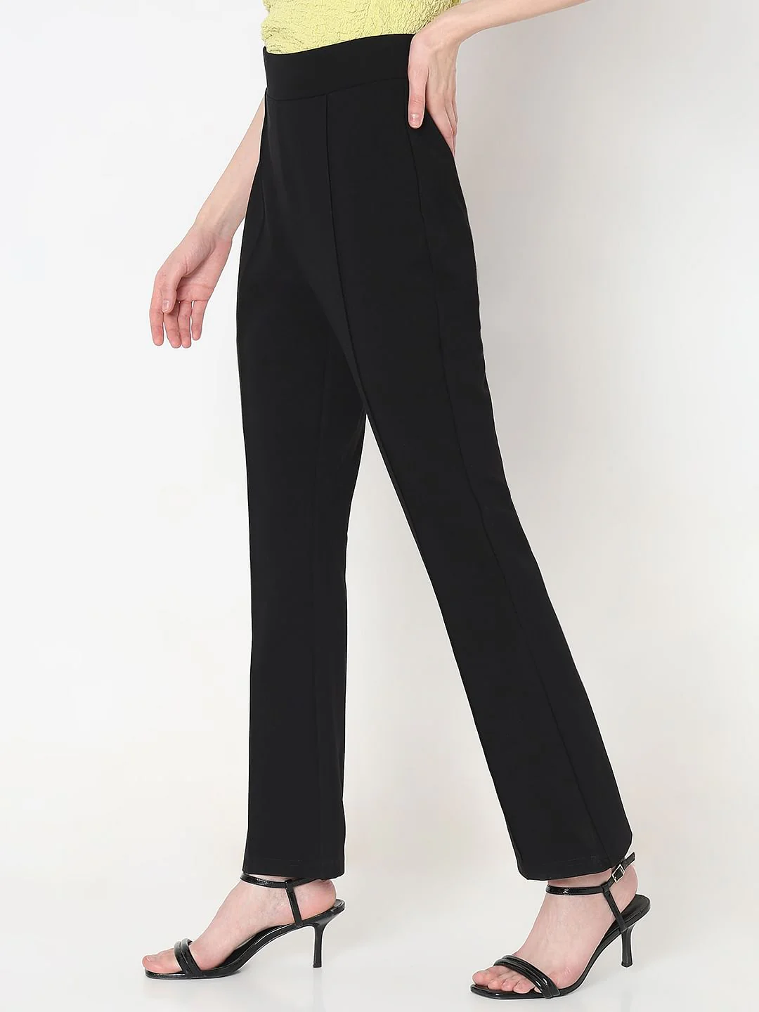 Black High Rise Flared Pants - Image 3