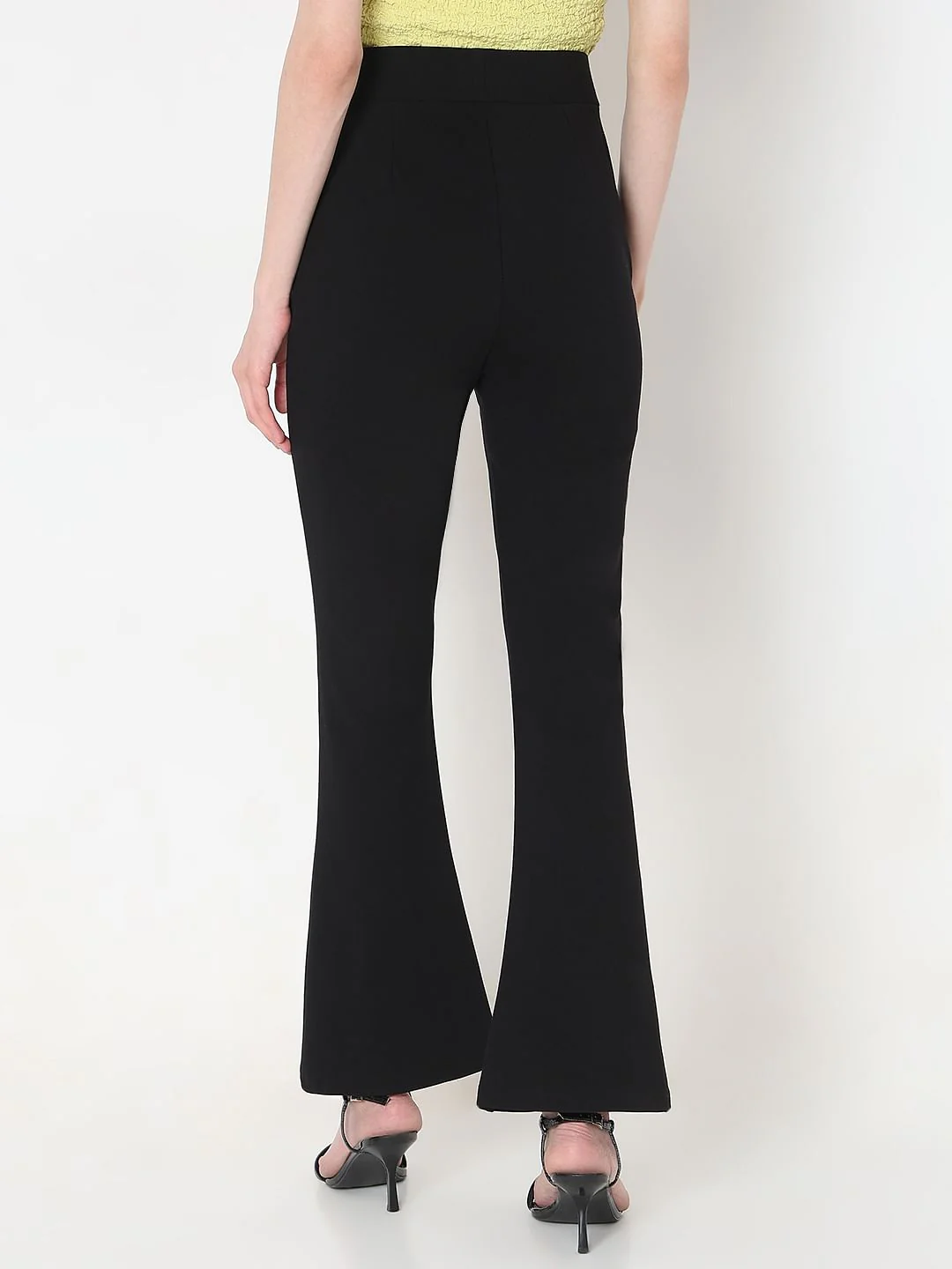 Black High Rise Flared Pants - Image 4