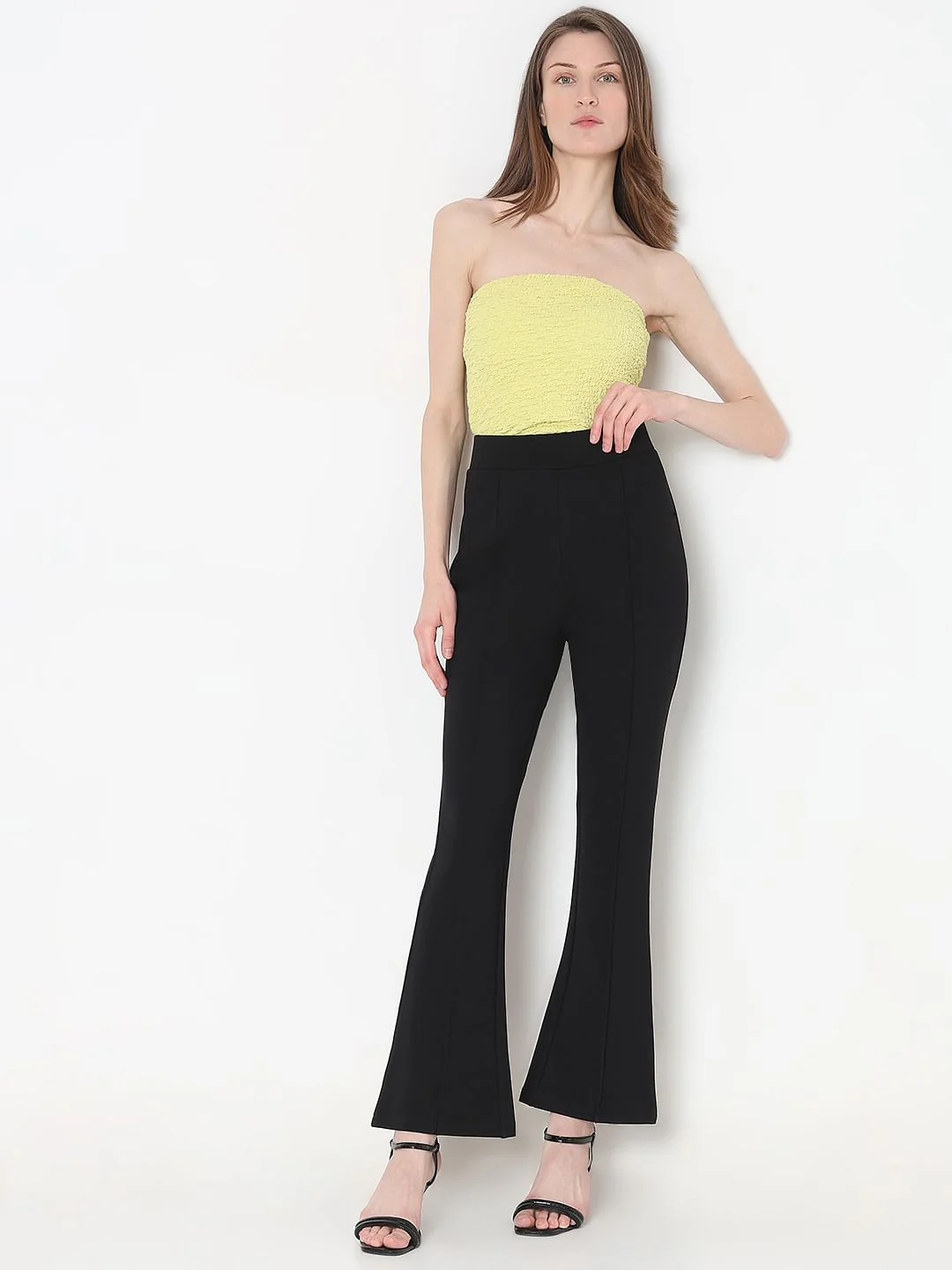 Black High Rise Flared Pants - Image 5