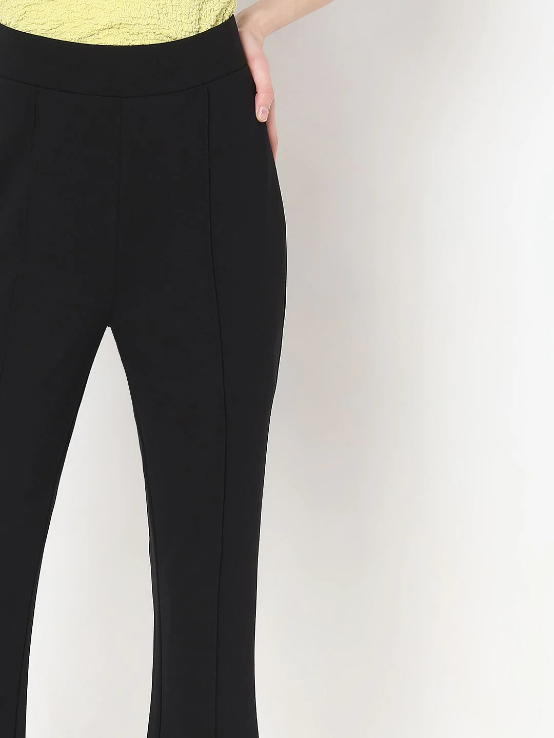 Black High Rise Flared Pants - Image 6