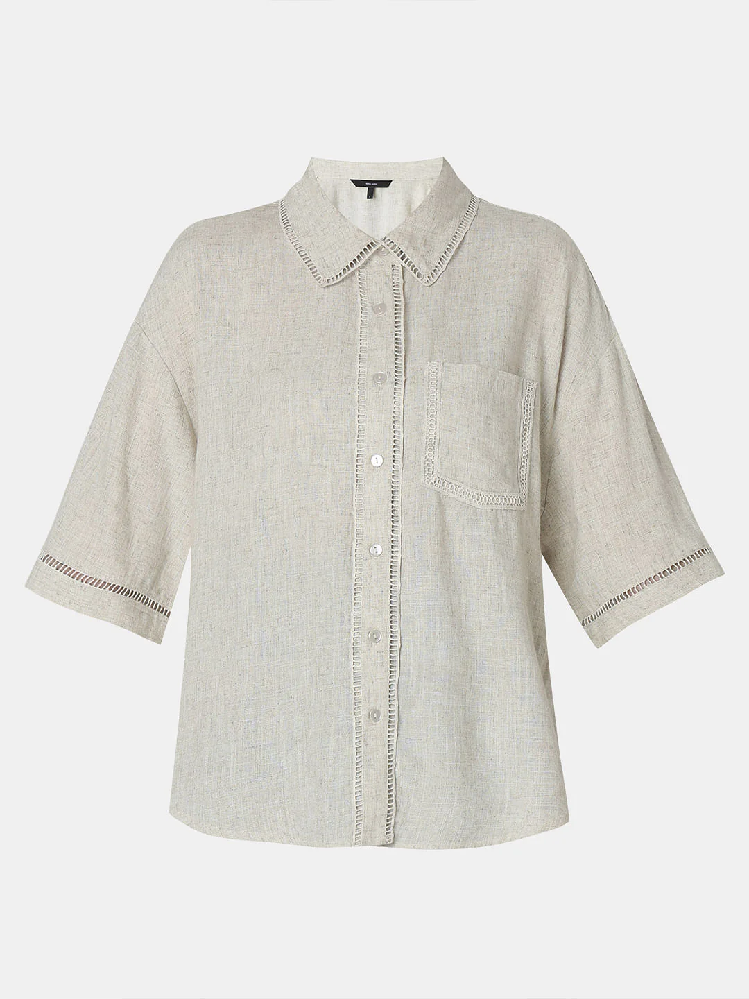 Dark Beige Drop Shoulder Shirt - Image 7