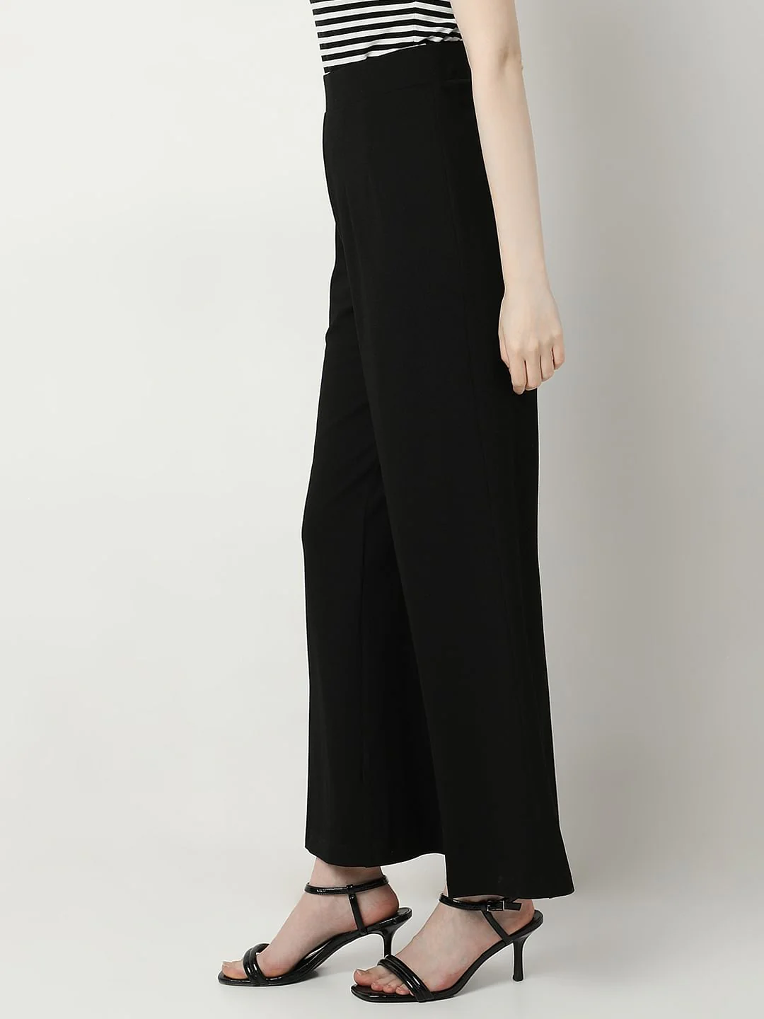 Black High Rise Wide Leg Pants - Image 3
