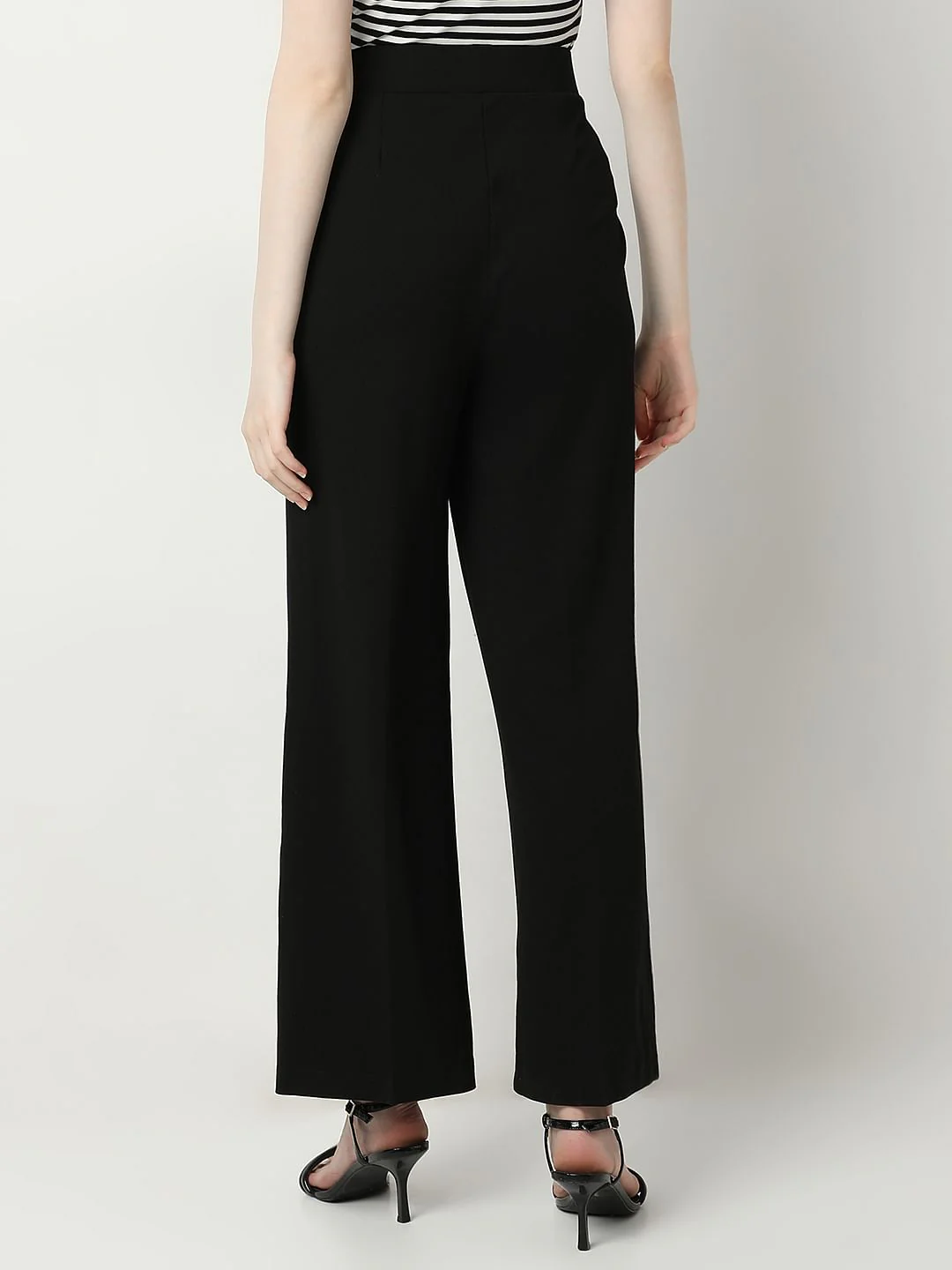 Black High Rise Wide Leg Pants - Image 4