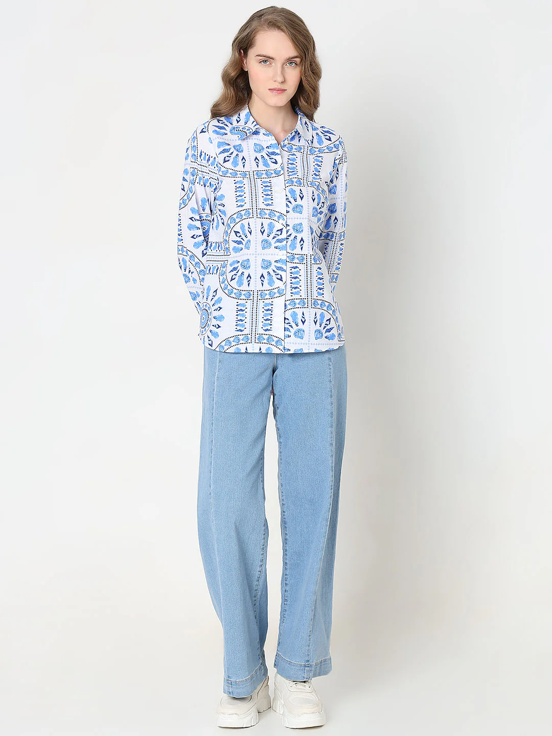 White Printed Cotton Shirt - Image 5