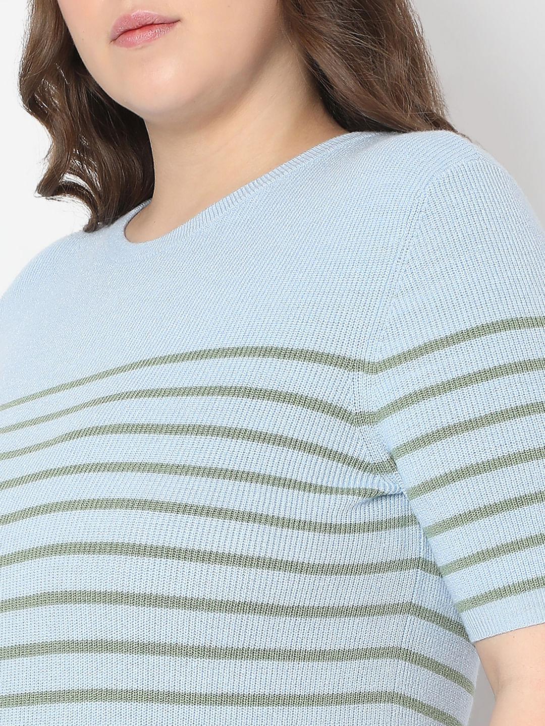 Curve Blue Short Sleeves Top - Image 8