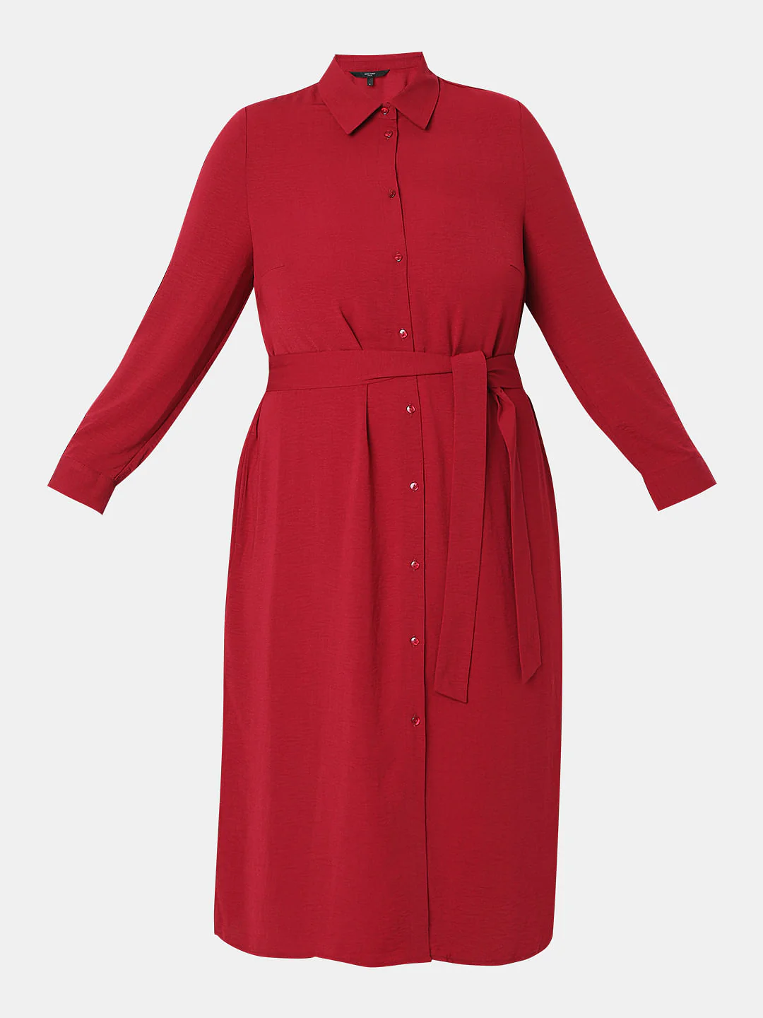 Curve Red Shirt Dress - Image 7