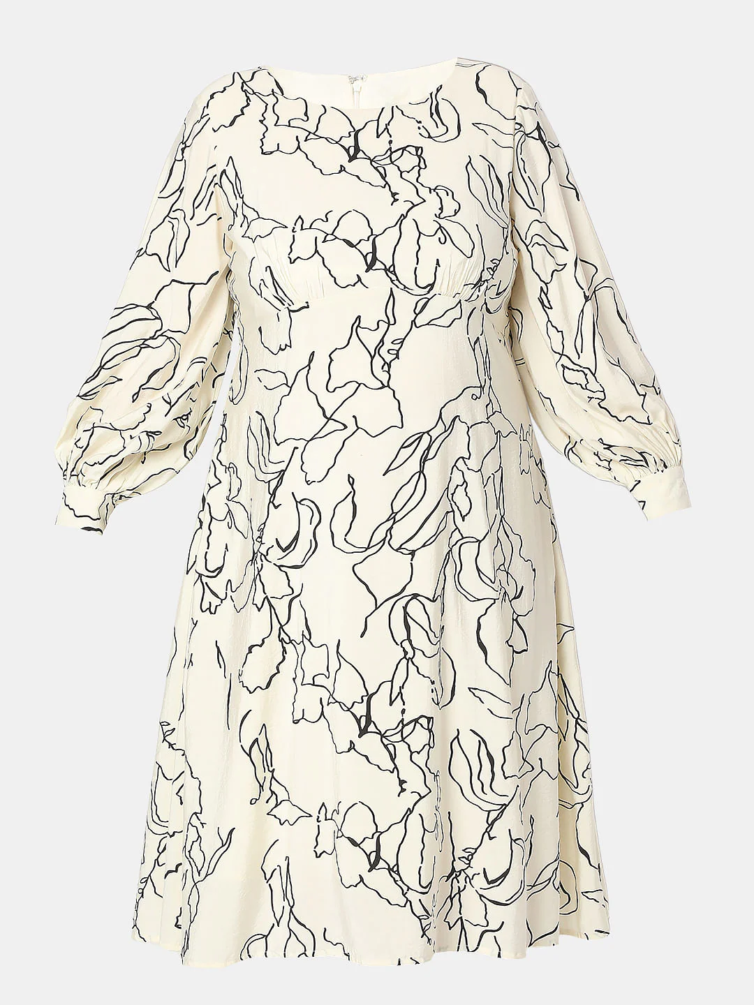 Curve Off-White Printed Midi Dress - Image 7