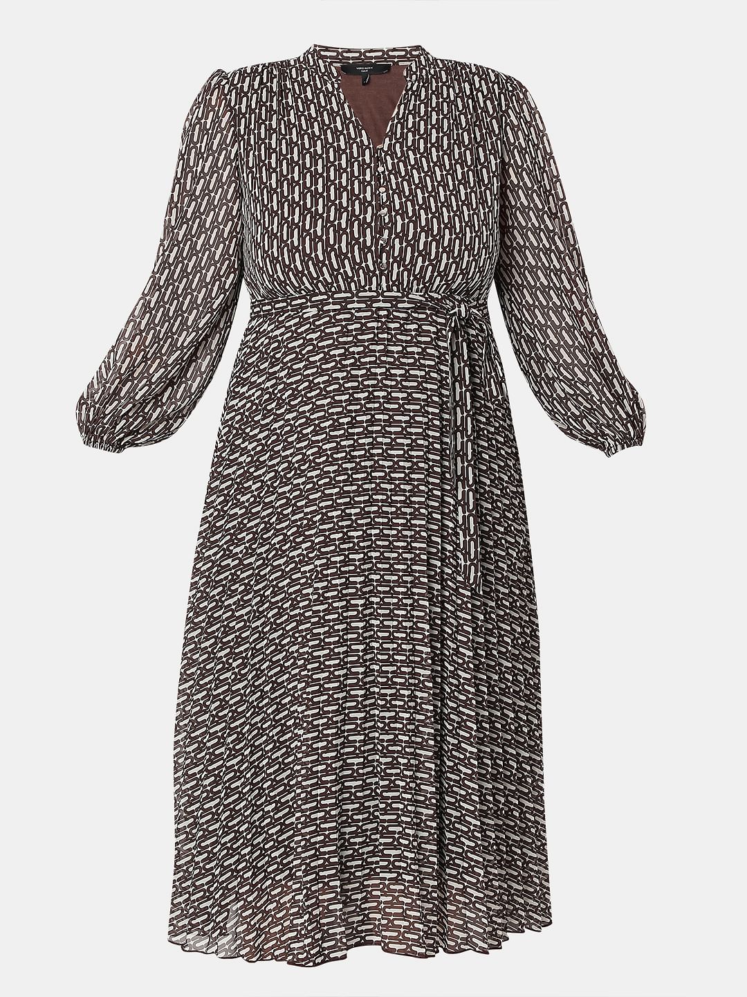 Curve Black Printed Midi Dress - Image 7