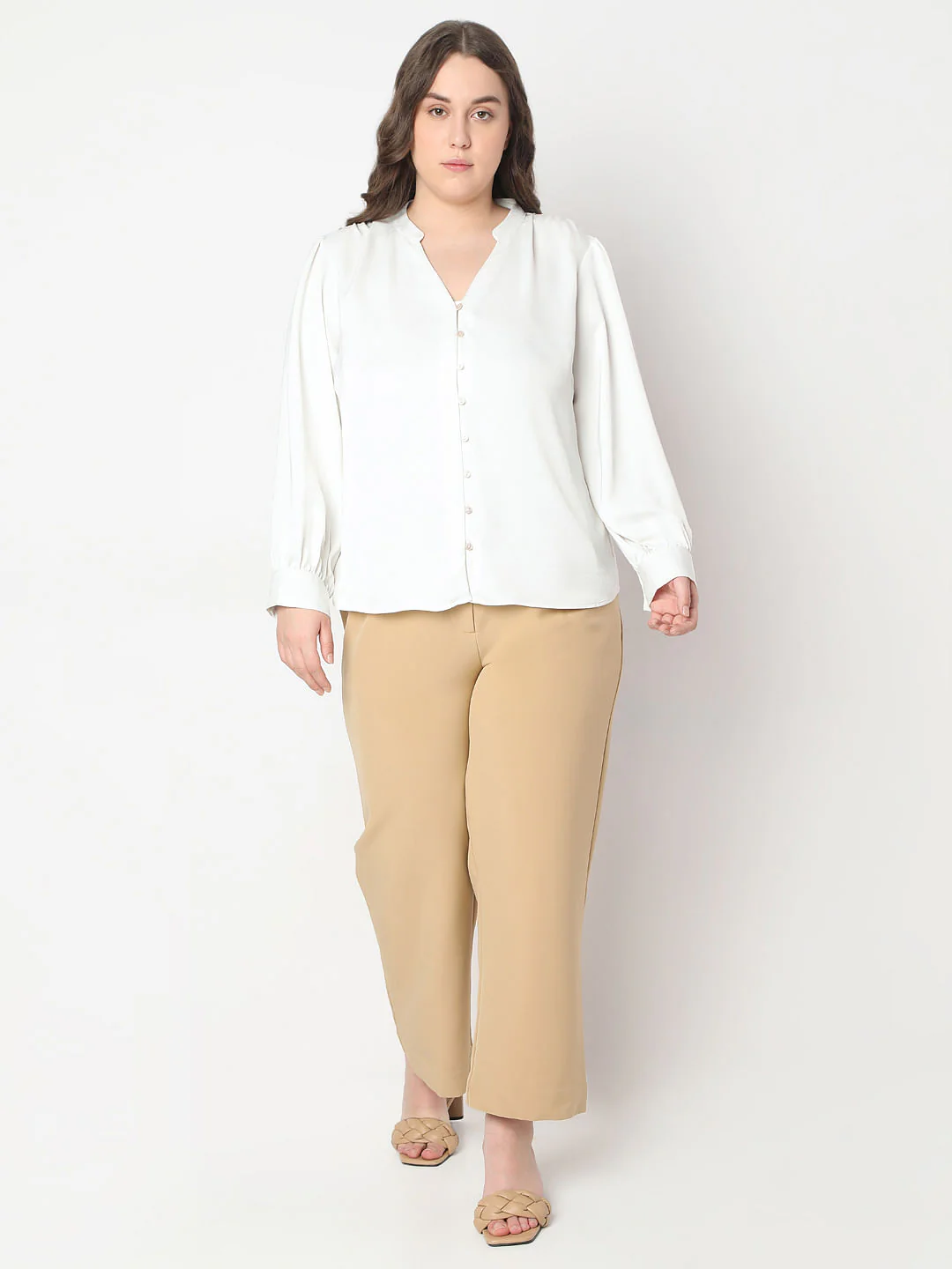 Curve White V-Neck Top - Image 5