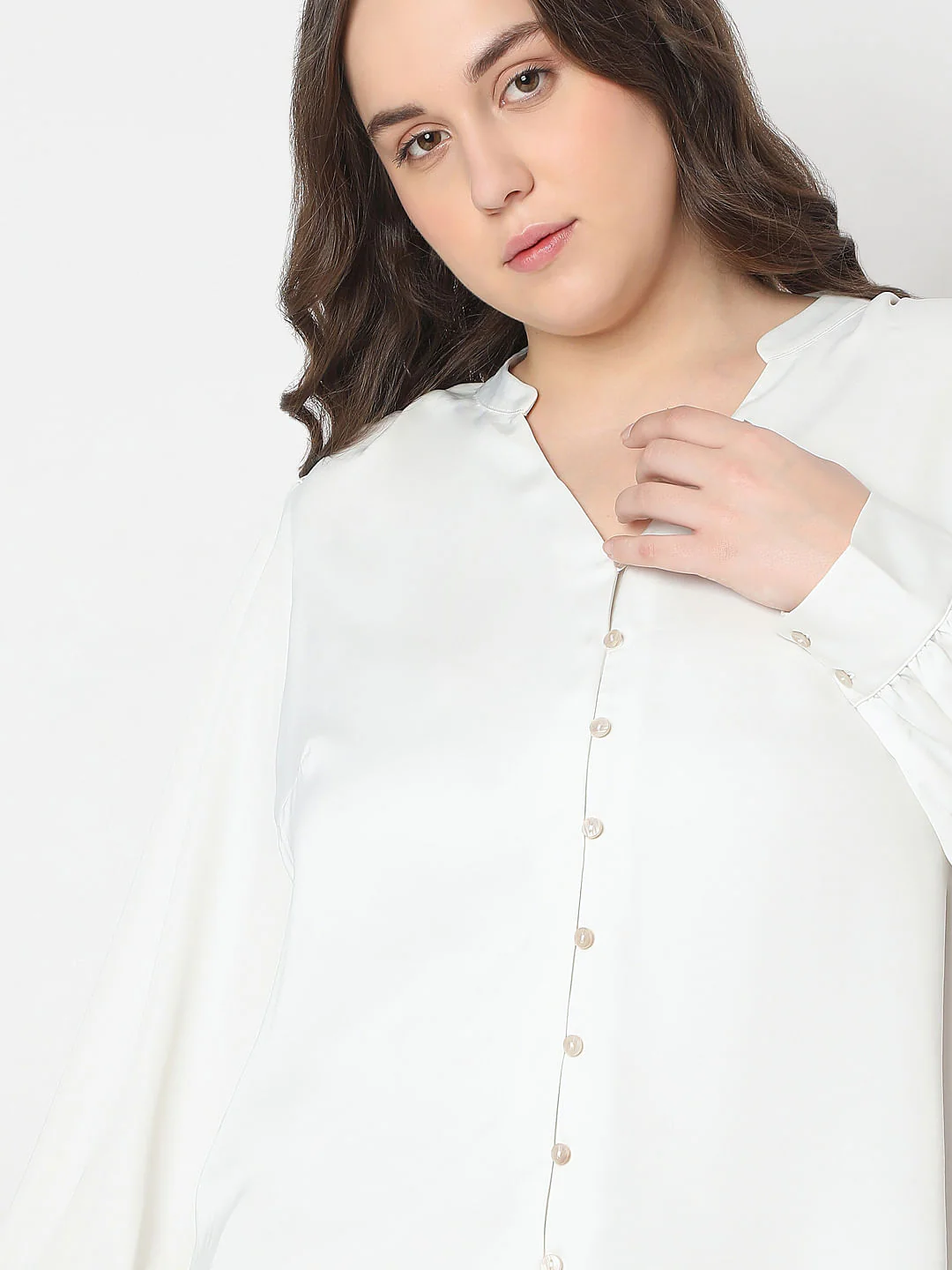 Curve White V-Neck Top - Image 6