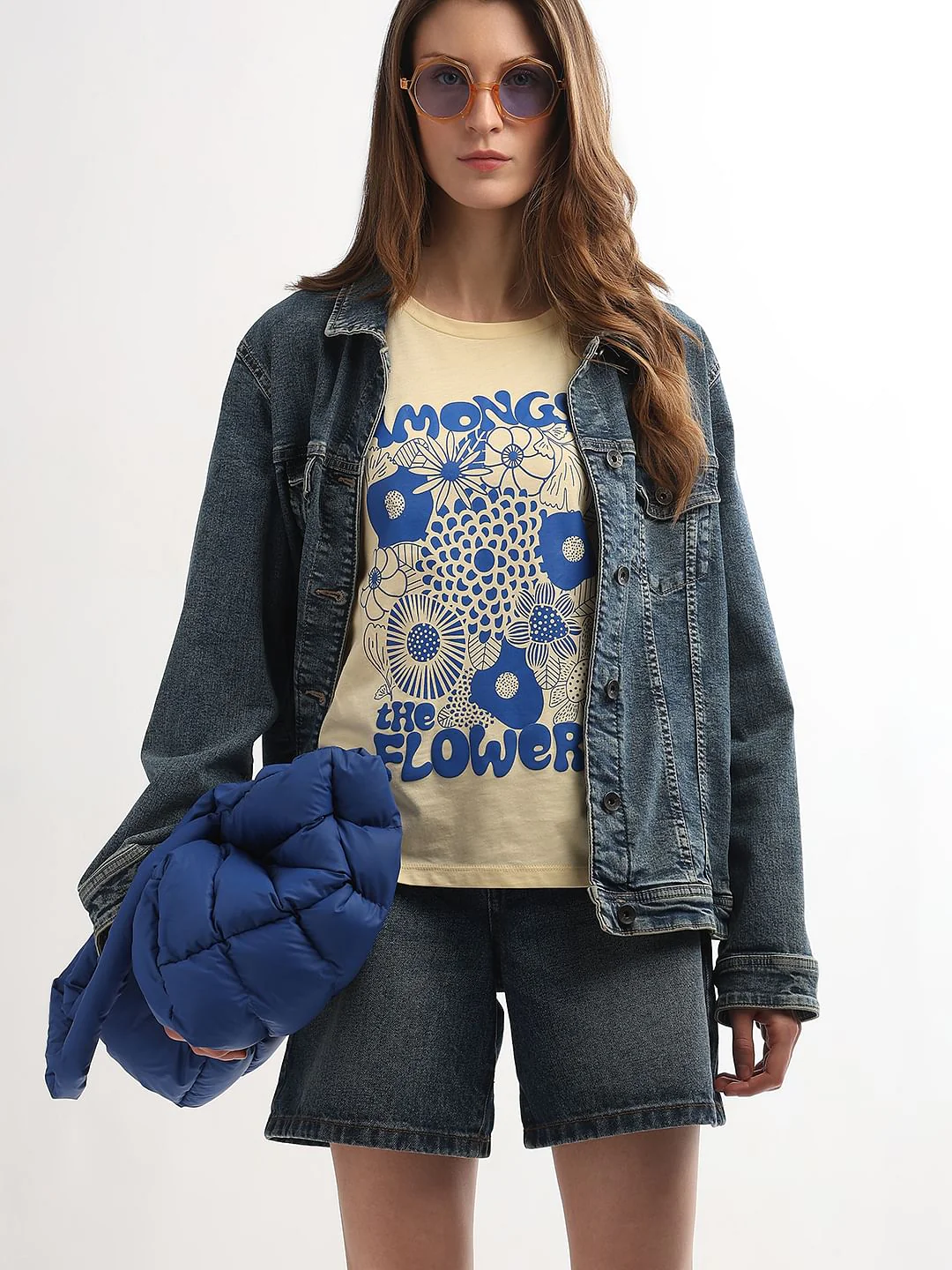 Yellow Graphic Print Cotton T-Shirt