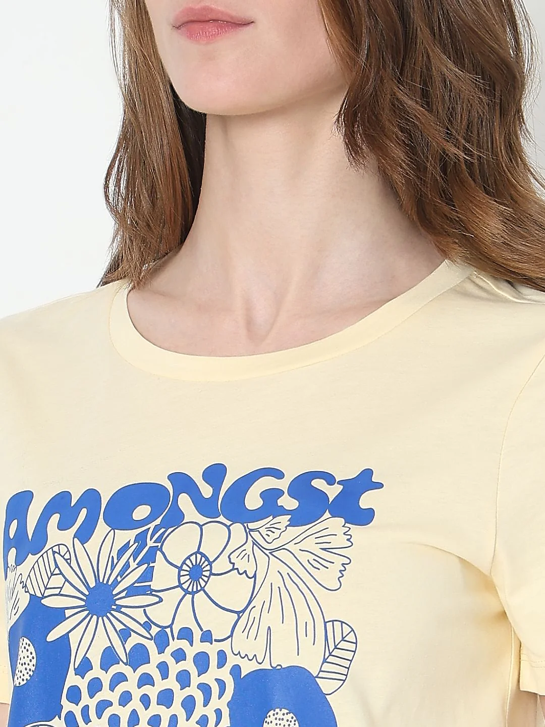 Yellow Graphic Print Cotton T-Shirt - Image 8