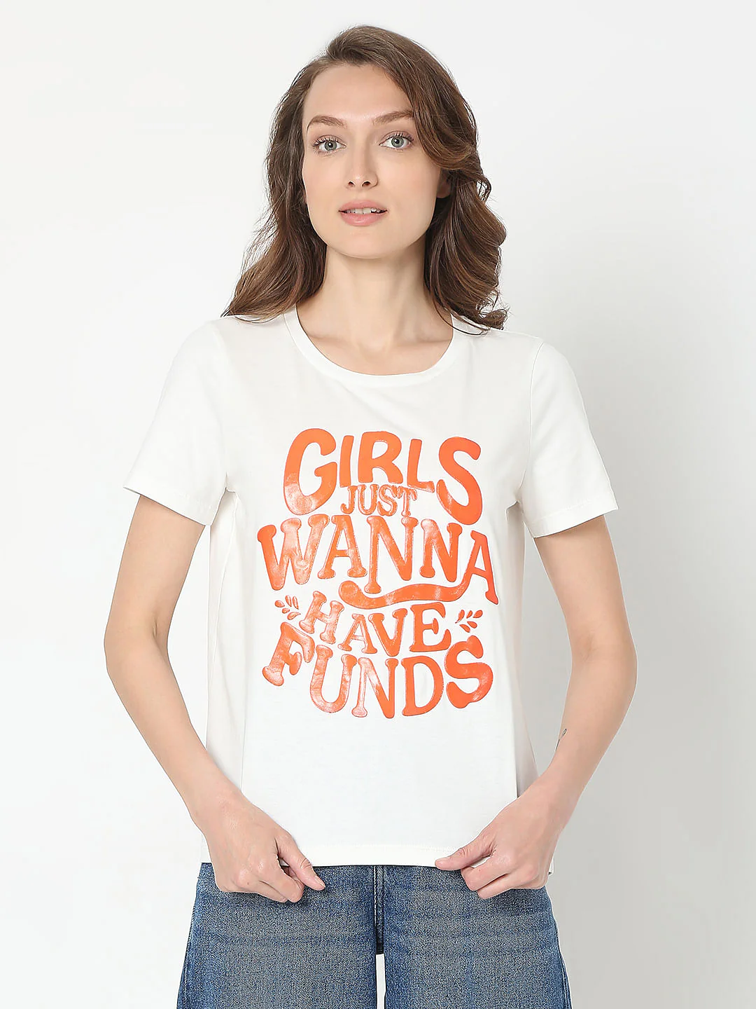 White Typographic Print T-Shirt - Image 2