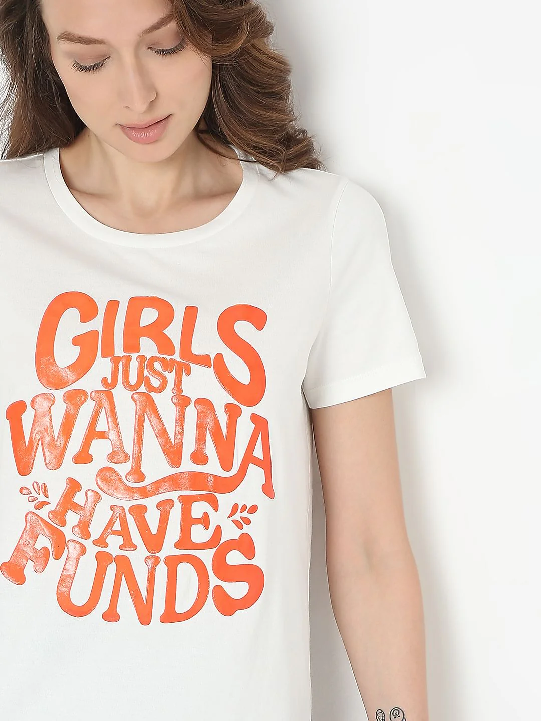 White Typographic Print T-Shirt - Image 6