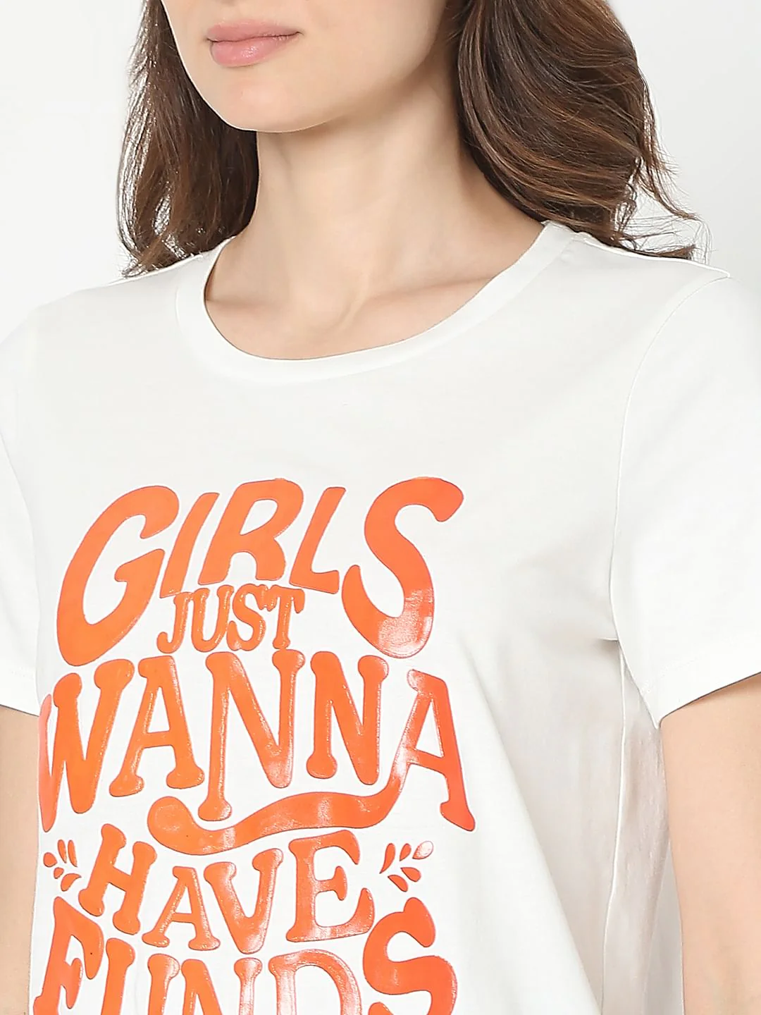 White Typographic Print T-Shirt - Image 8