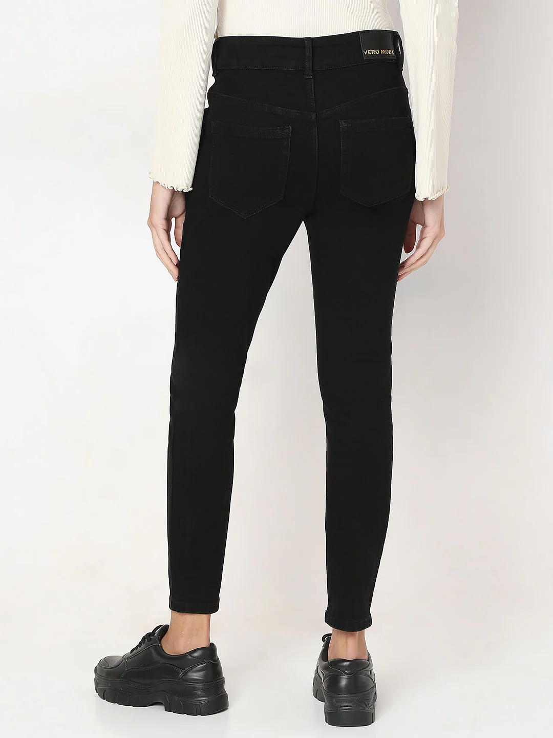 Black High Rise Skinny Fit Jeans - Image 4