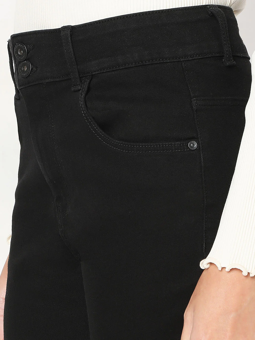 Black High Rise Skinny Fit Jeans - Image 8