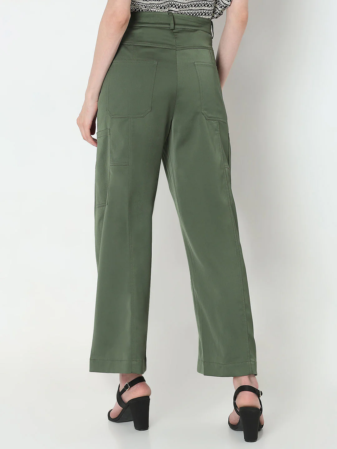 Green Mid Rise Cargo Pants - Image 4