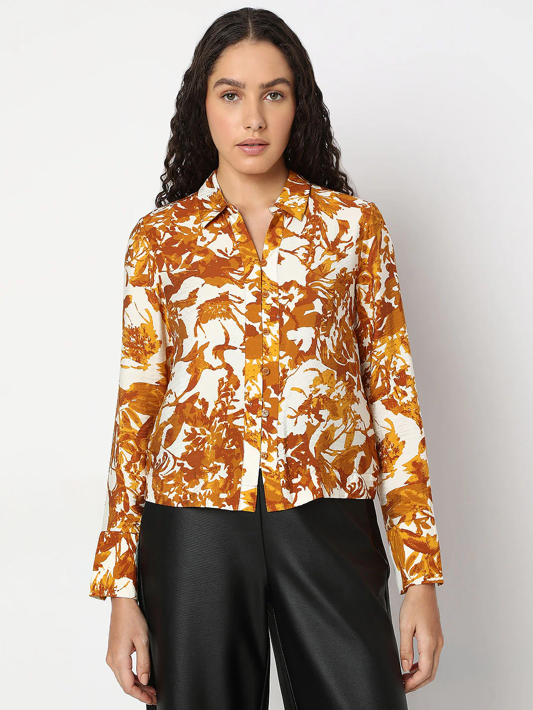 White Floral Printed Shirt - Image 2