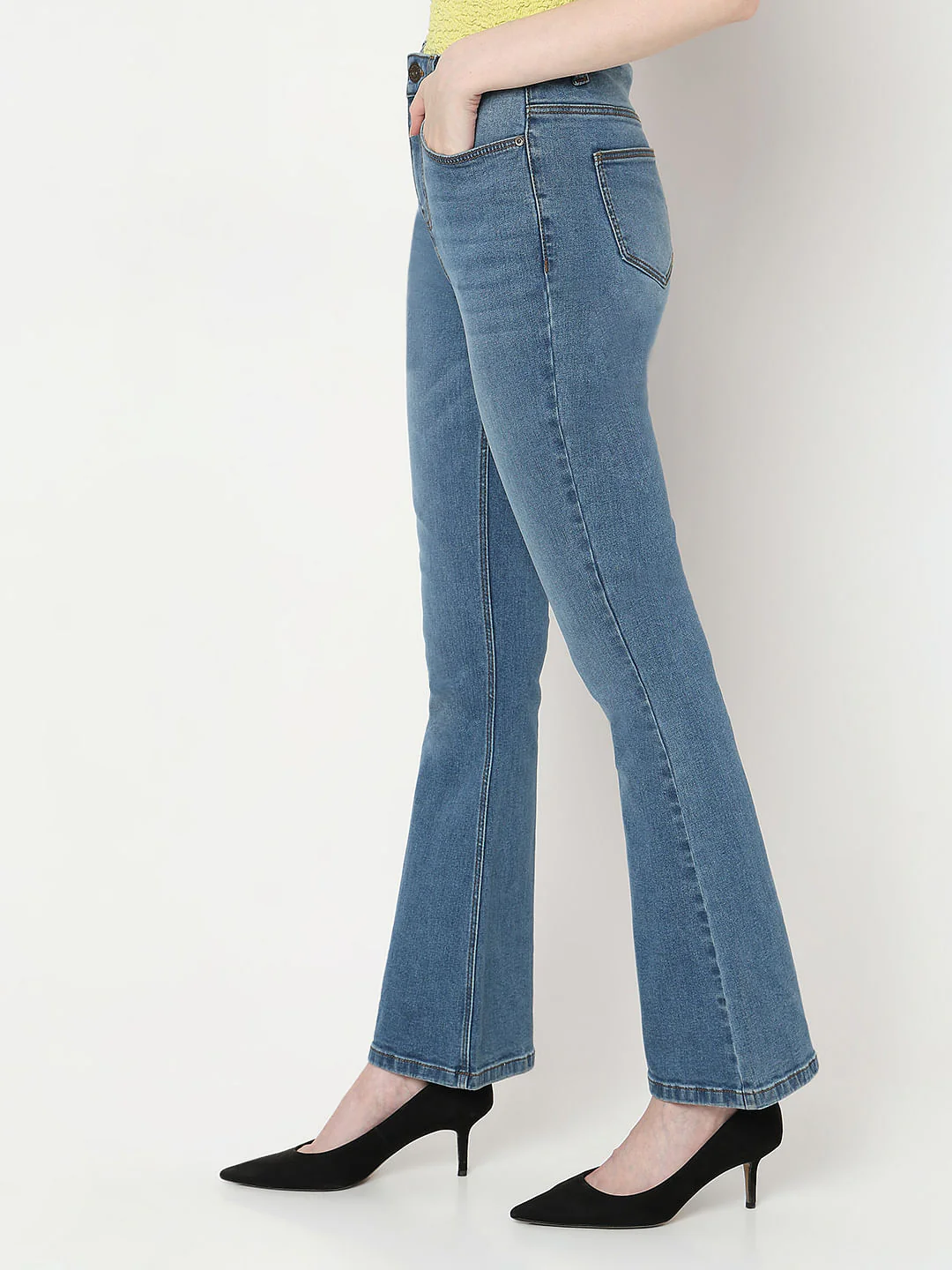 Light Blue High Rise Bootcut Jeans - Image 3