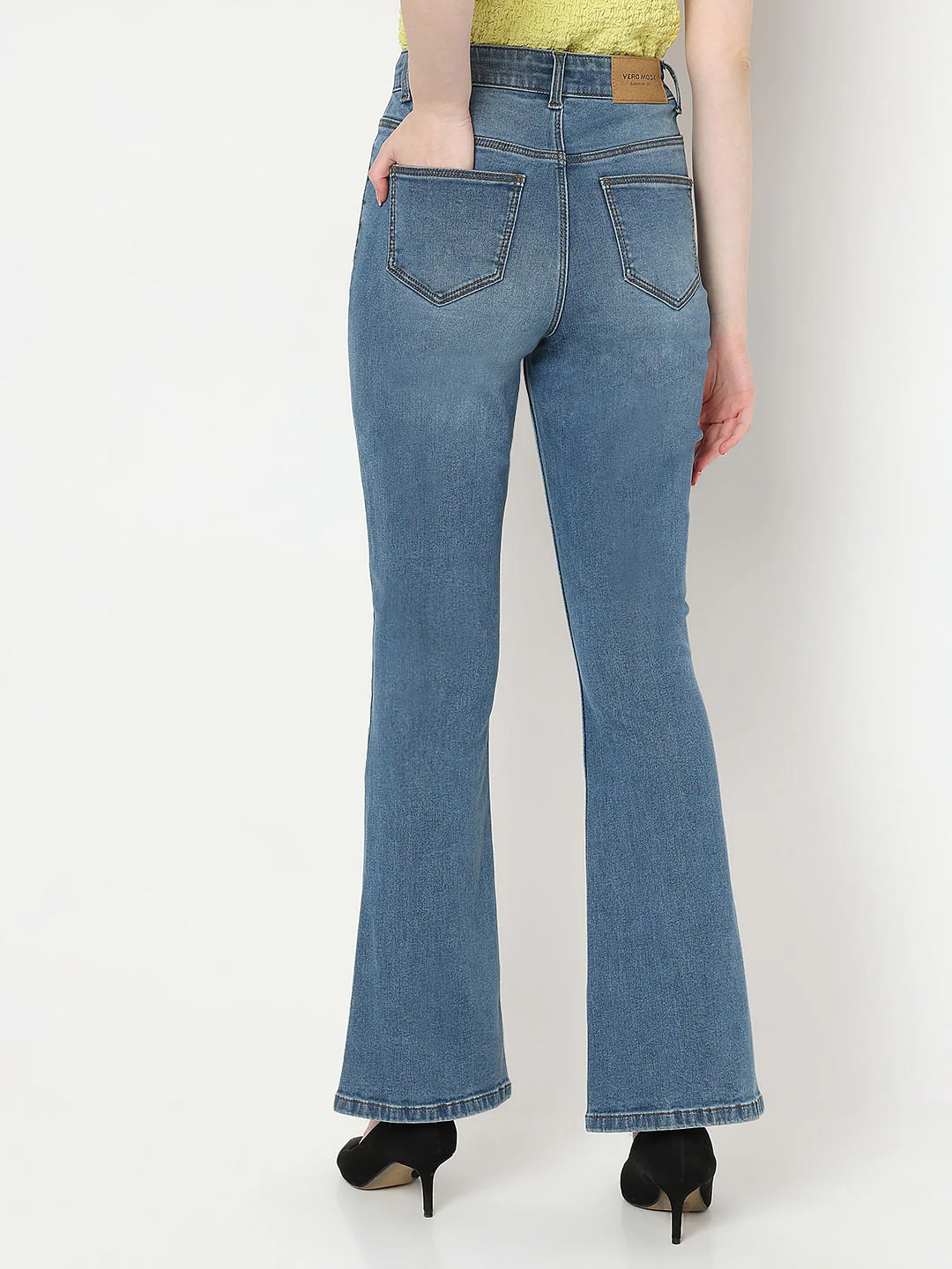 Light Blue High Rise Bootcut Jeans - Image 4
