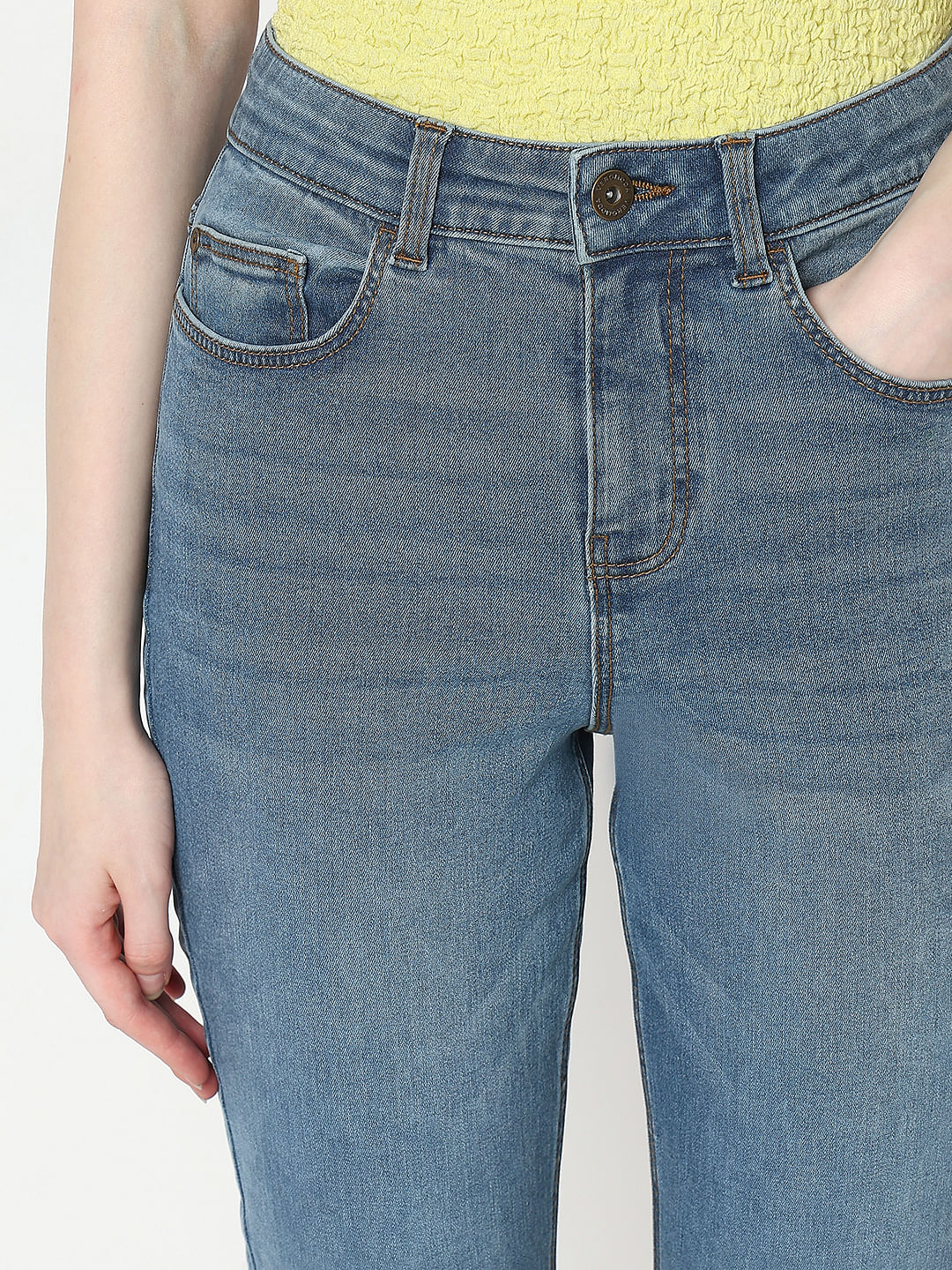 Light Blue High Rise Bootcut Jeans - Image 6