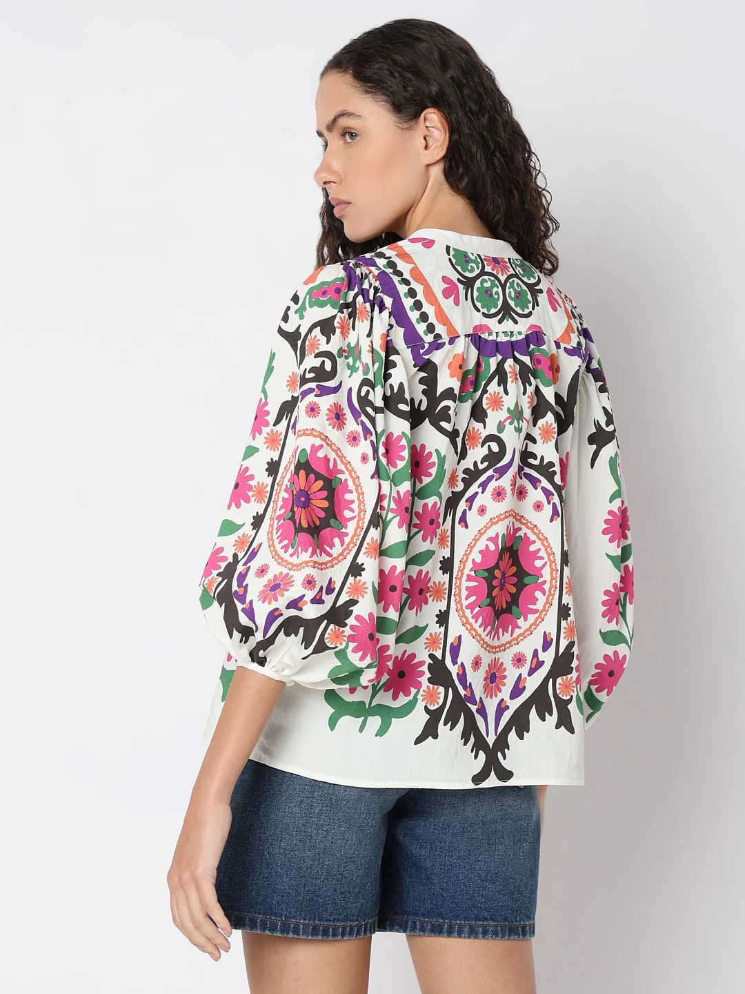Beige Floral Print Top - Image 4