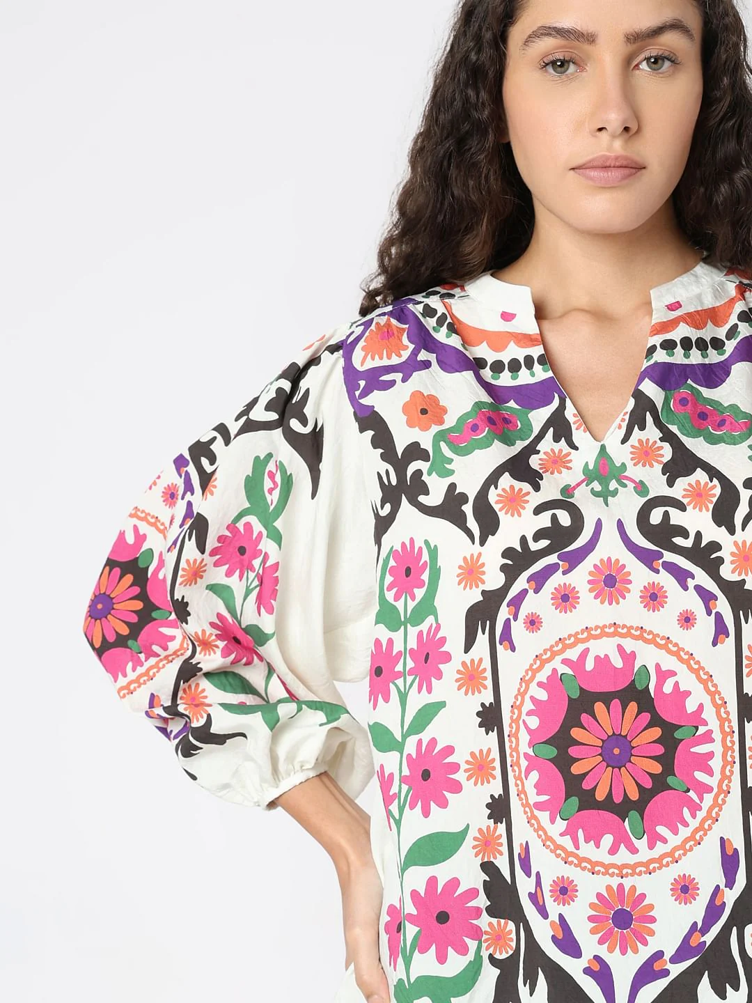 Beige Floral Print Top - Image 6