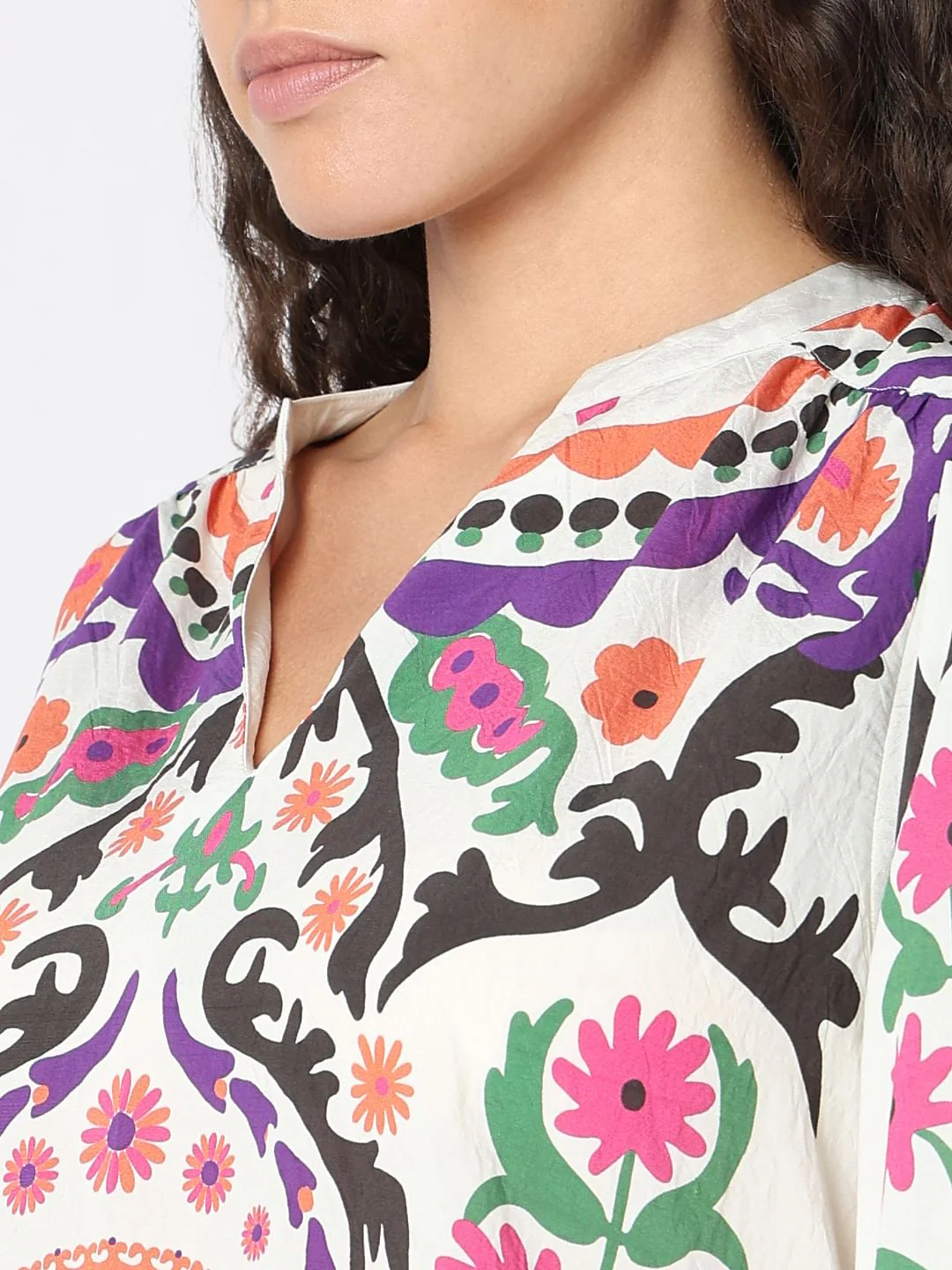Beige Floral Print Top - Image 8