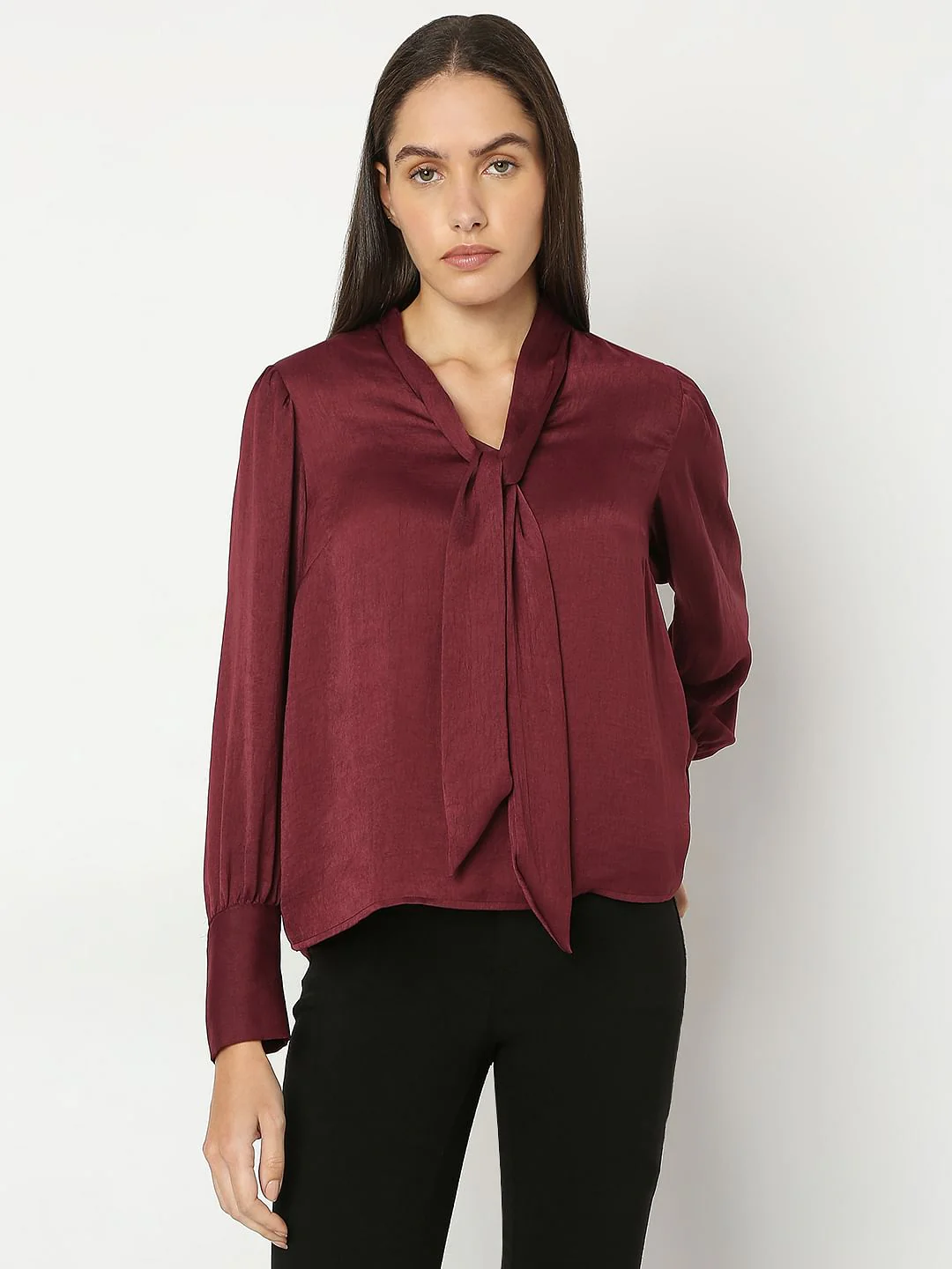 Maroon Satin Top - Image 2
